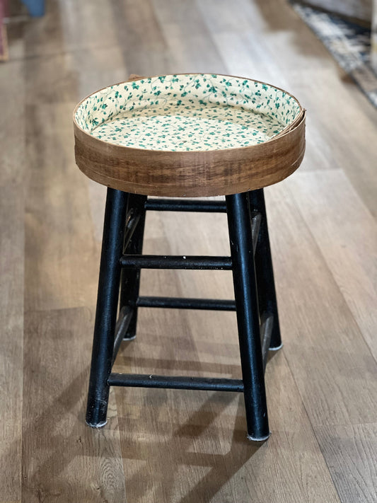 Repurposed Stool with Sewing Box