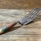 Vintage Metal Slotted Spatula with Painted Wooden Handle