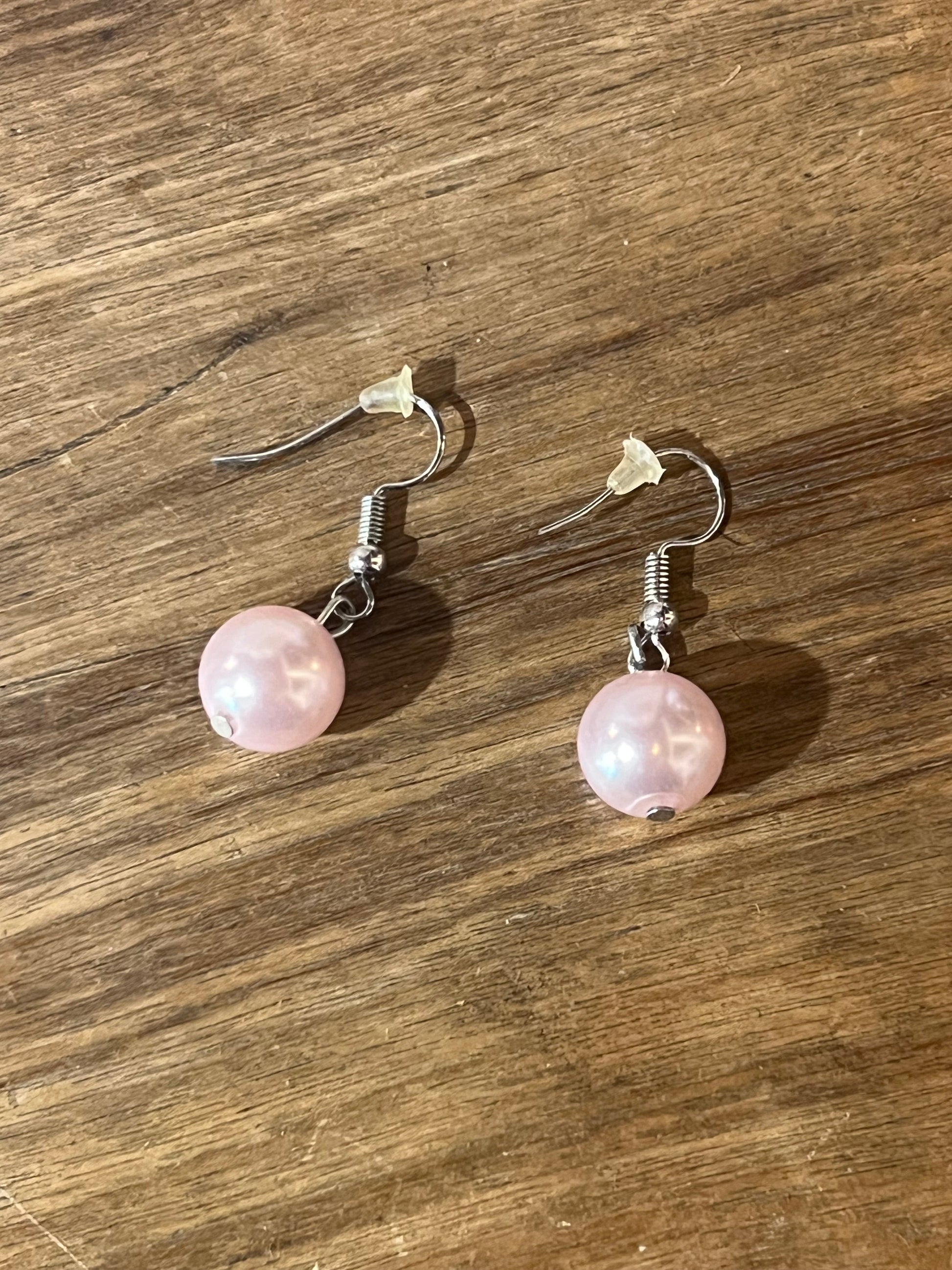 Pink & White Necklace, Bracelet, Earring Set