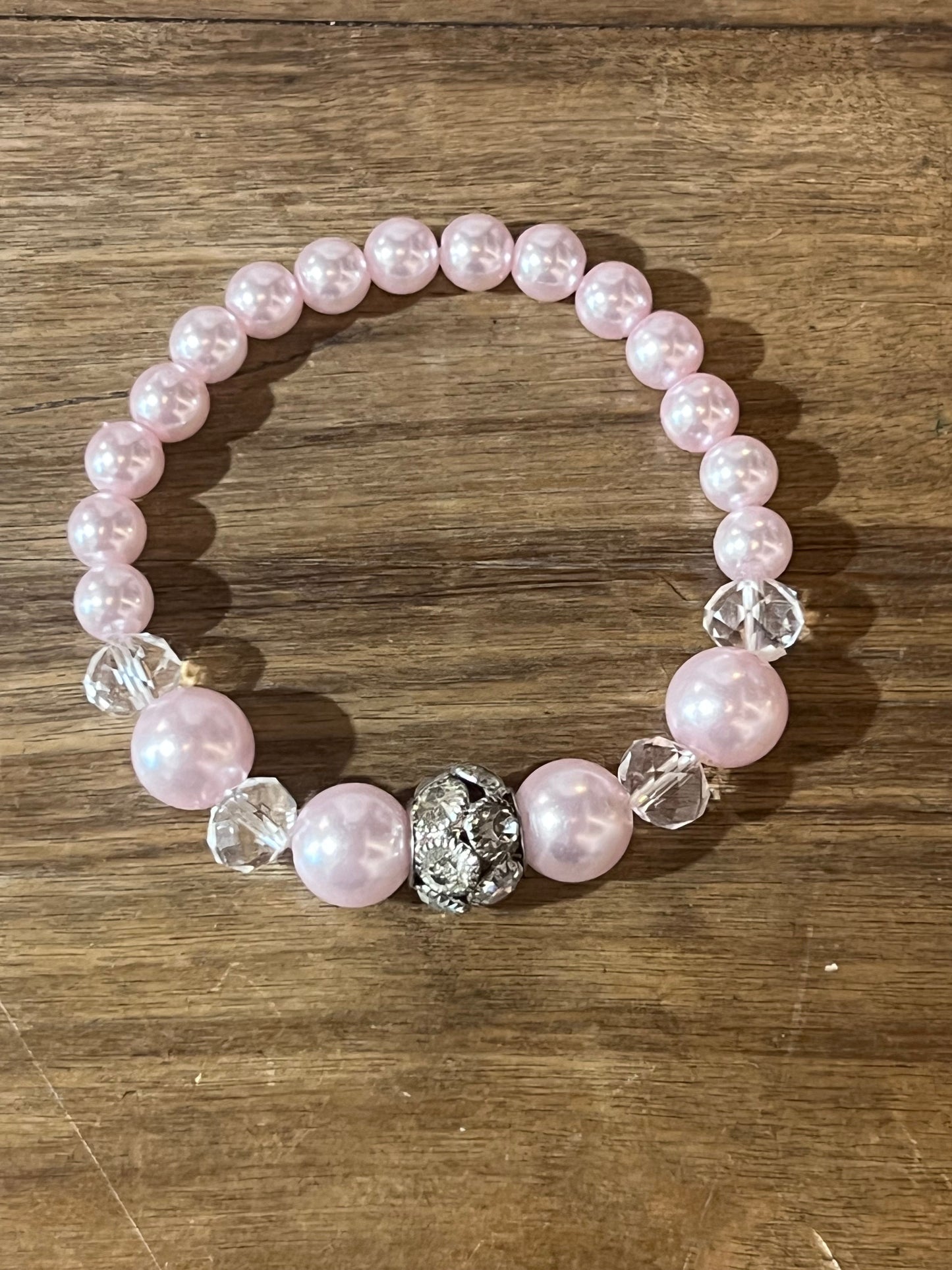Pink & White Necklace, Bracelet, Earring Set