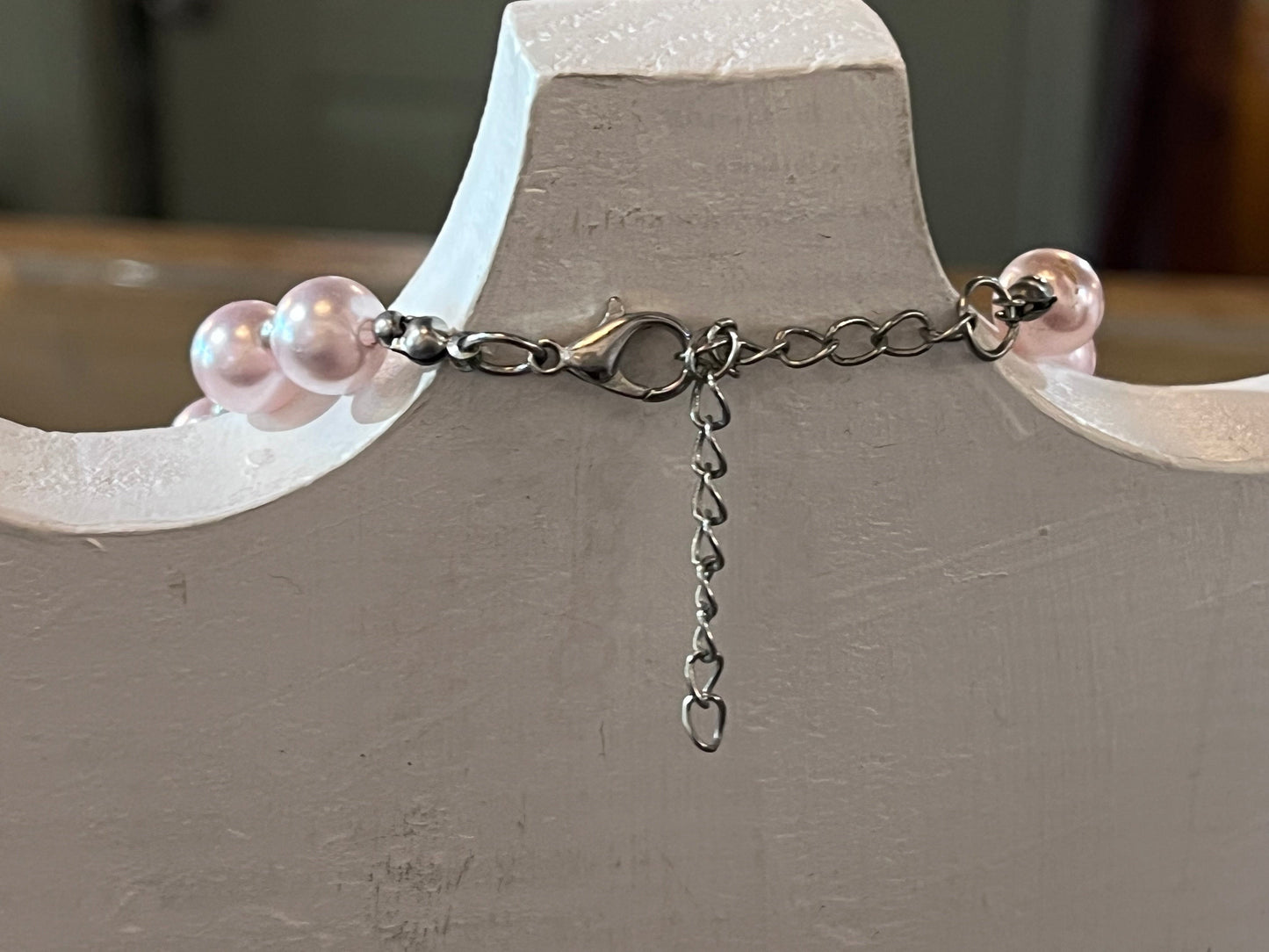 Pink & White Necklace, Bracelet, Earring Set