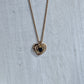 Avon Onyx & Rhinestone Heart Necklace