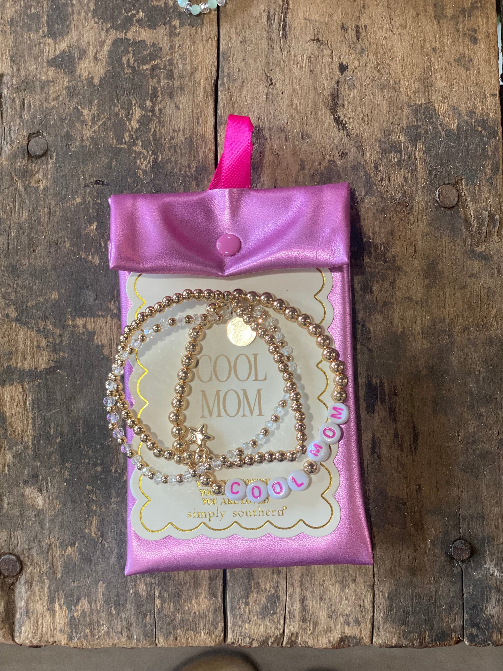 Bracelet Simply Southern with Pouch Cool Mom (Set of Three)
