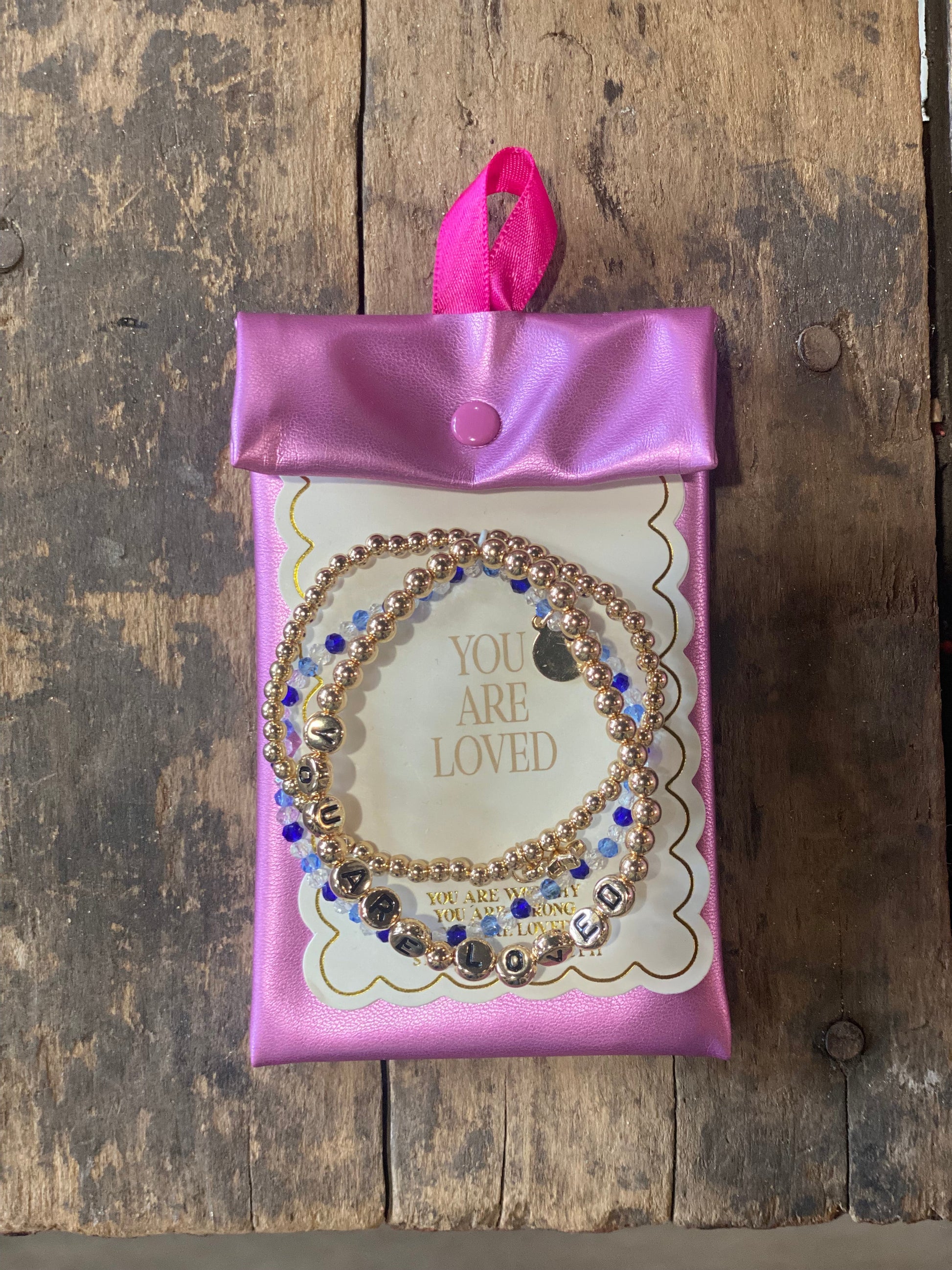Bracelet Simply Southern with Pouch You Are Loved (Set of Three)