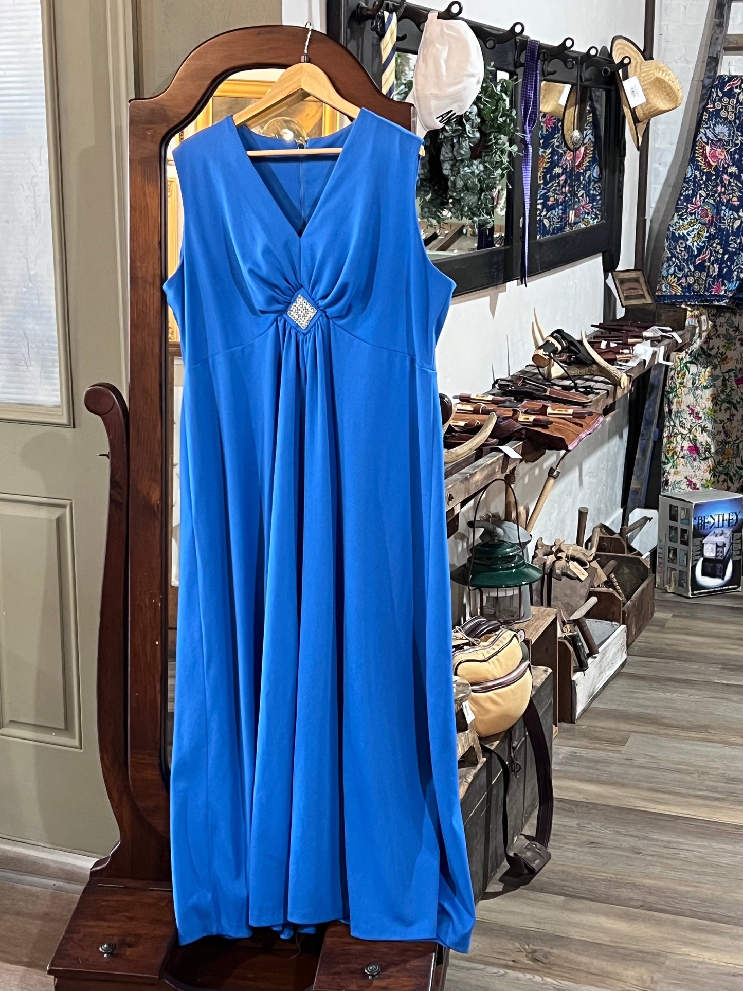 Vintage Royal Blue Maxi Dress - Size 24.5