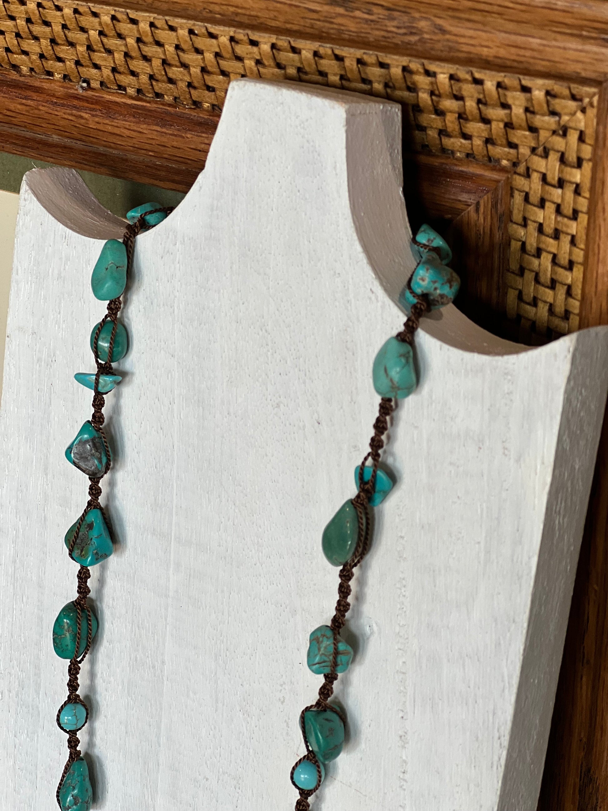 28" Turquoise & Coral Necklace