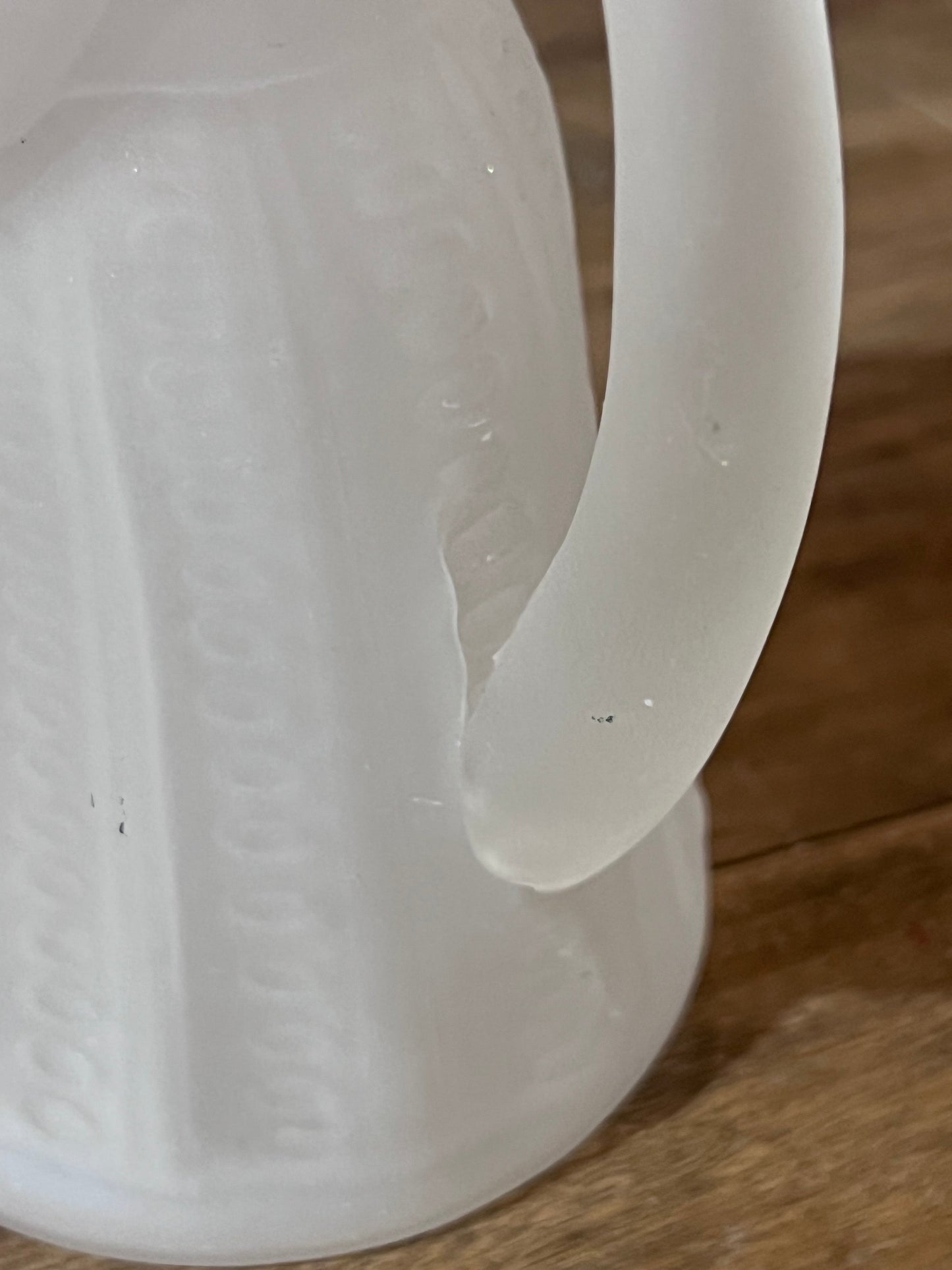 Vintage Glass Woman Figure Pitcher Pitcher with chip