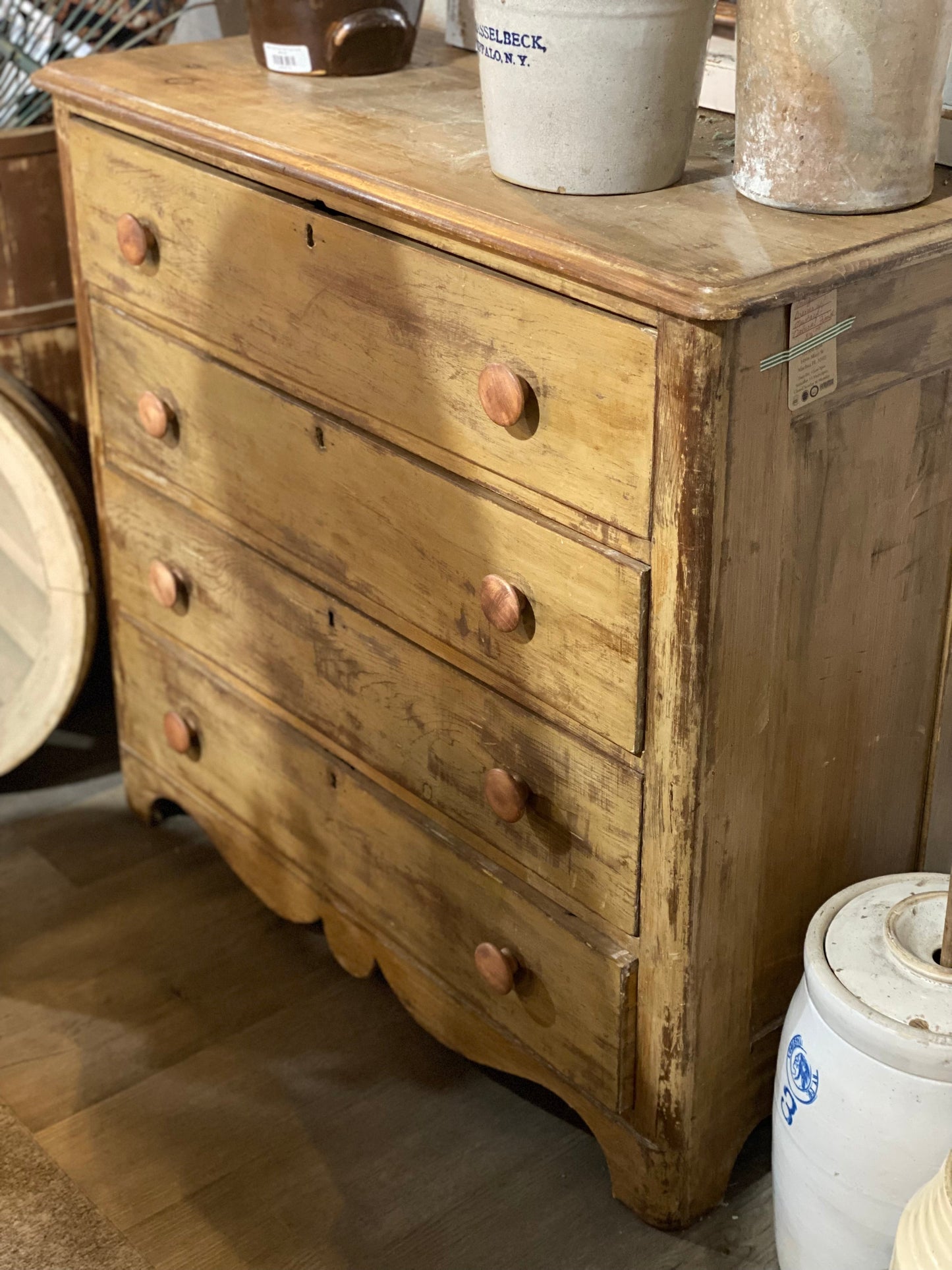 Antique Dresser with Mustard Natural Finish