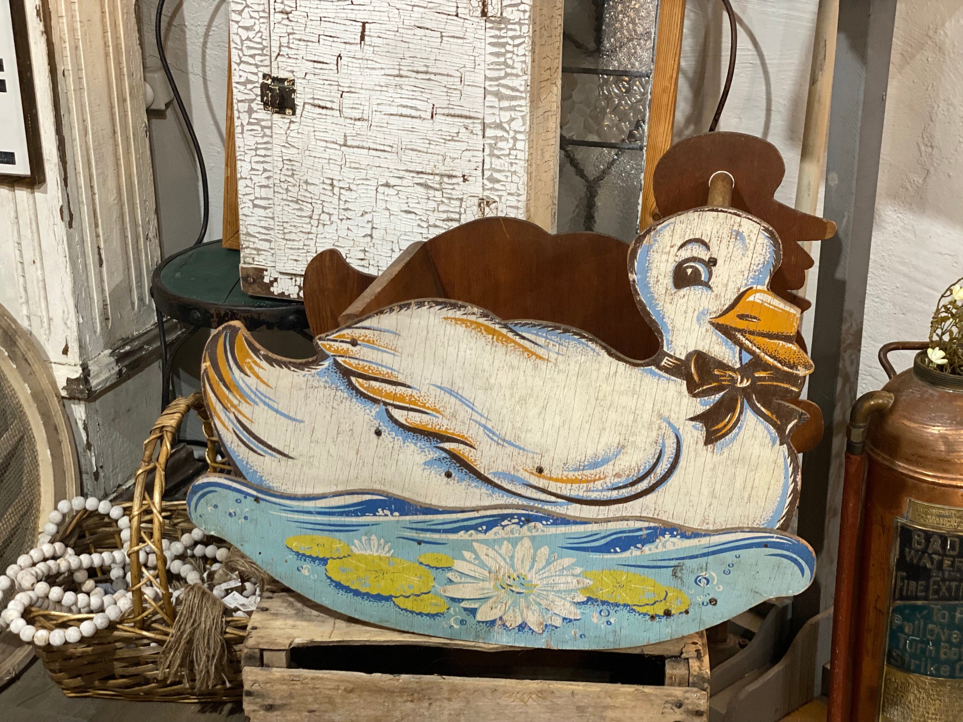 Vintage Wooden Rocking Duck