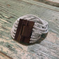 Beaded Strand Bracelet with Wood Clasp White