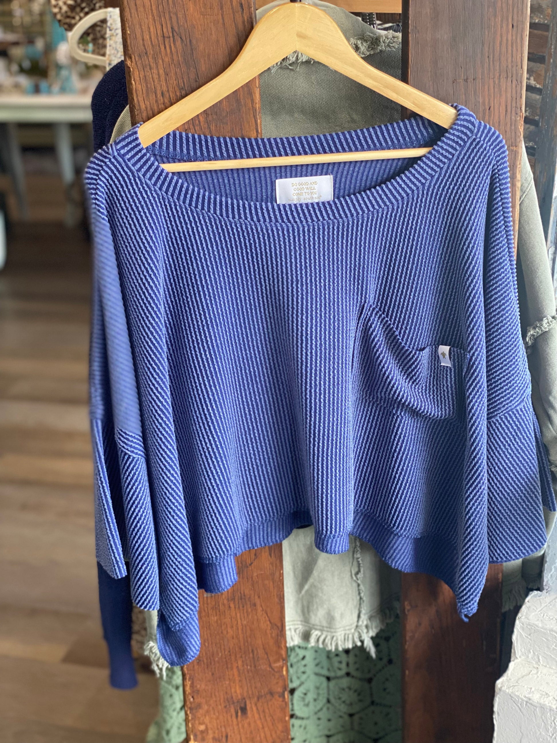 Oversized Slouchy Navy Knit Tee