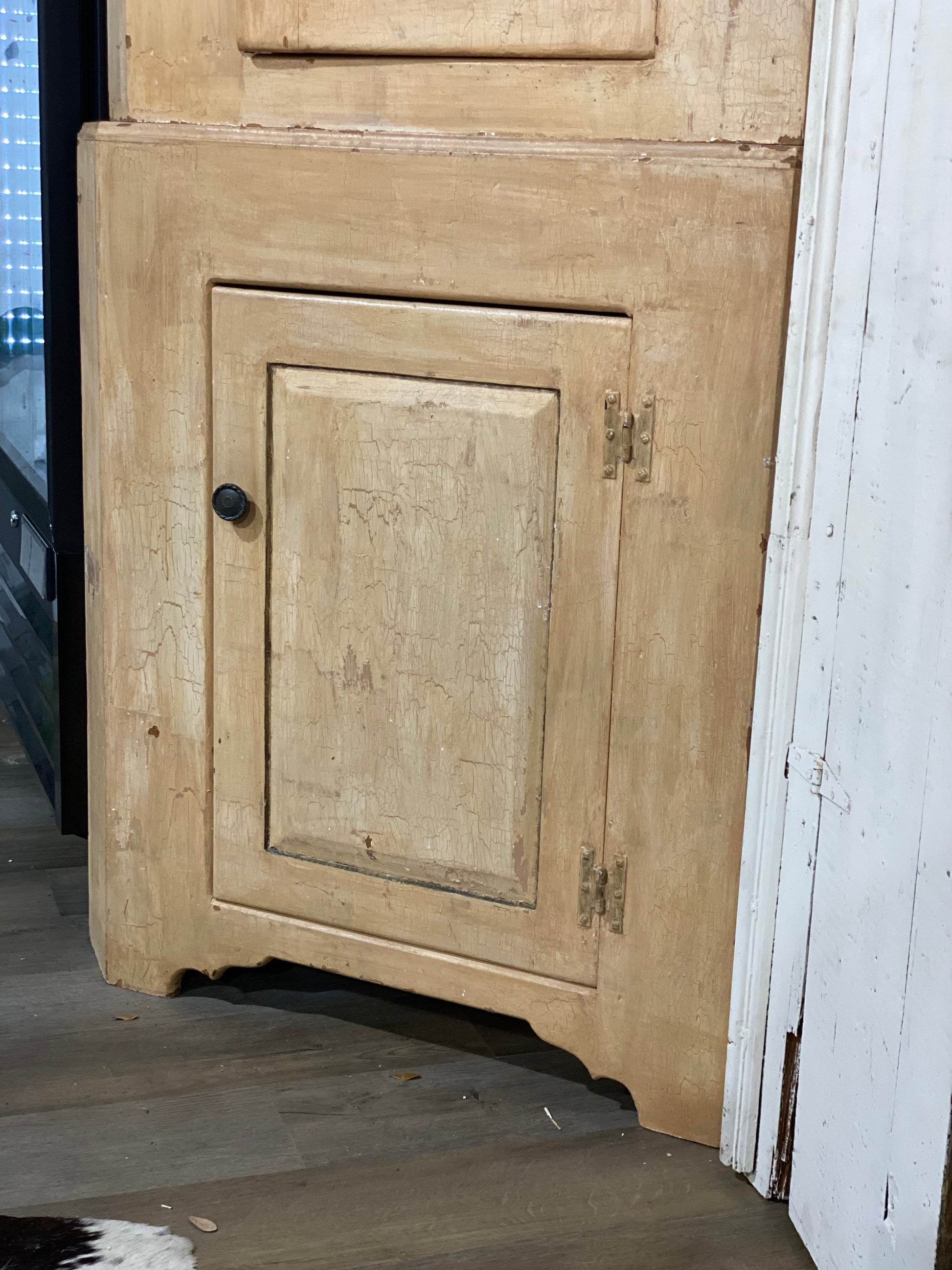 Set of 2 Stackable Corner Pine Cabinets