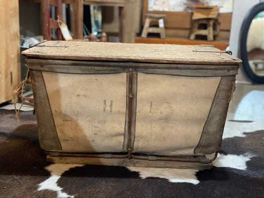 Canvas Mail Sorter with Wooden Lid