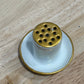 Vintage Porcelain Pin Holder / Hatpin Holder with Built-In Tray