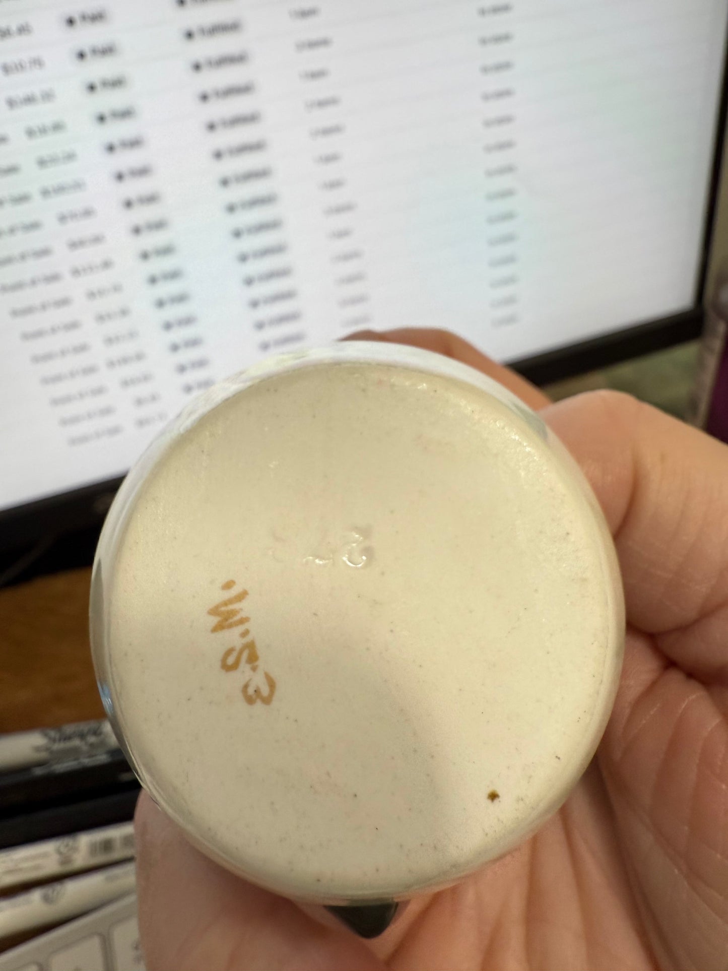 Vintage Porcelain Pin Holder / Hatpin Holder with Built-In Tray