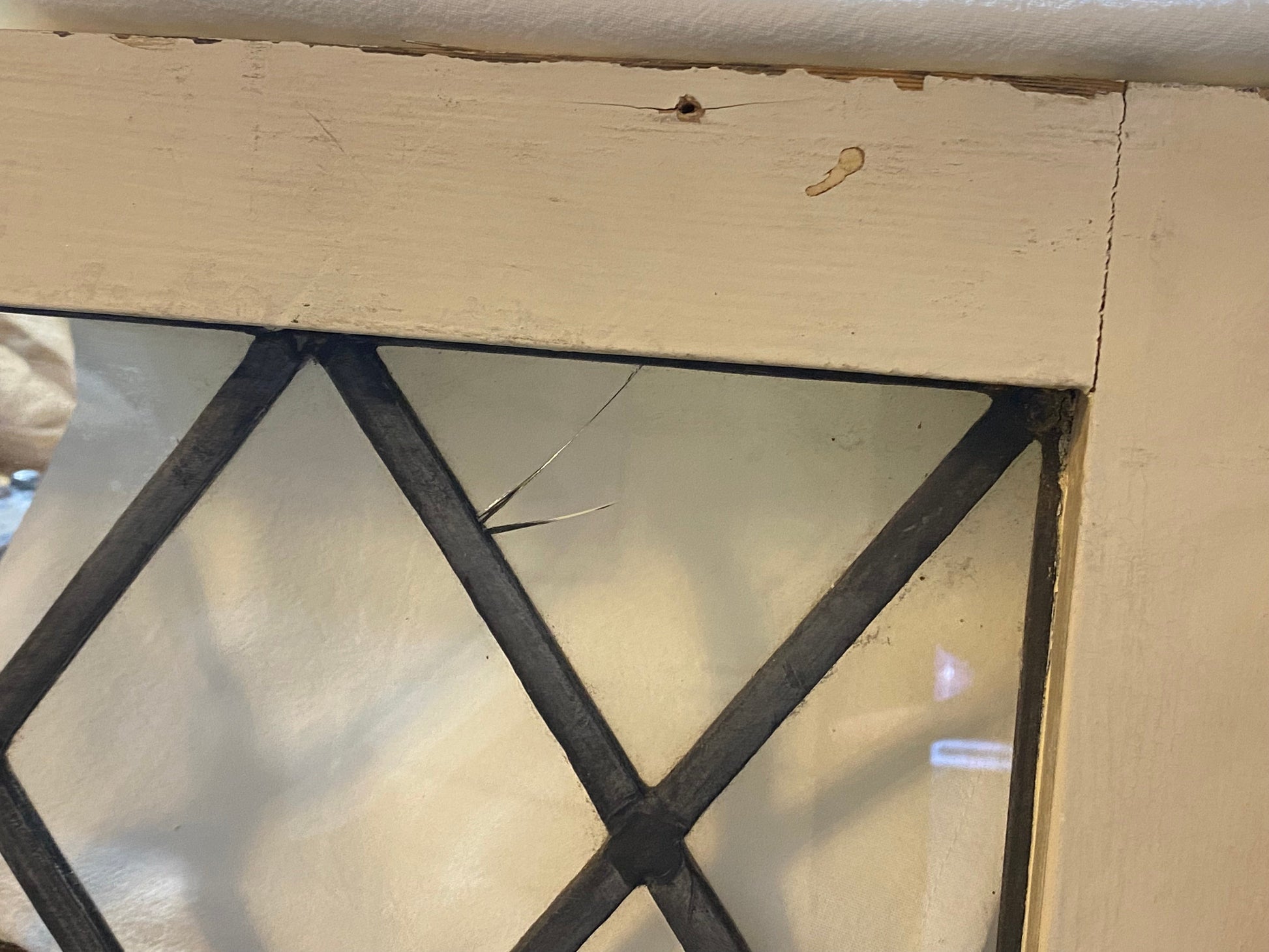 Diamond Leaded Glass Window Panel