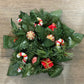 Vintage Christmas Candle Ring Centerpiece • Holly, Candy Canes & Gifts