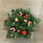 Vintage Christmas Candle Ring Centerpiece • Holly, Candy Canes & Gifts