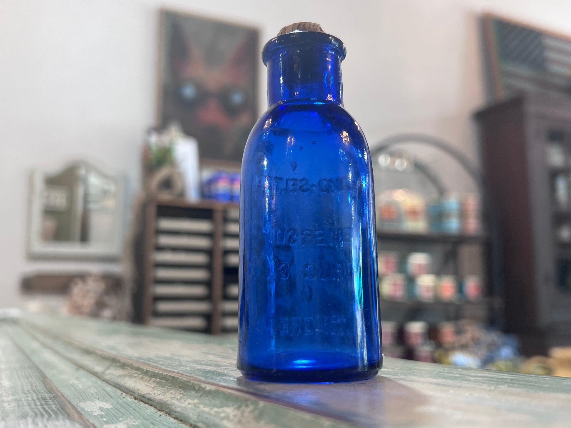 Antique Cobalt Blue Apothecary Emerson Drug Co Seltzer Baltimore MD Bottle