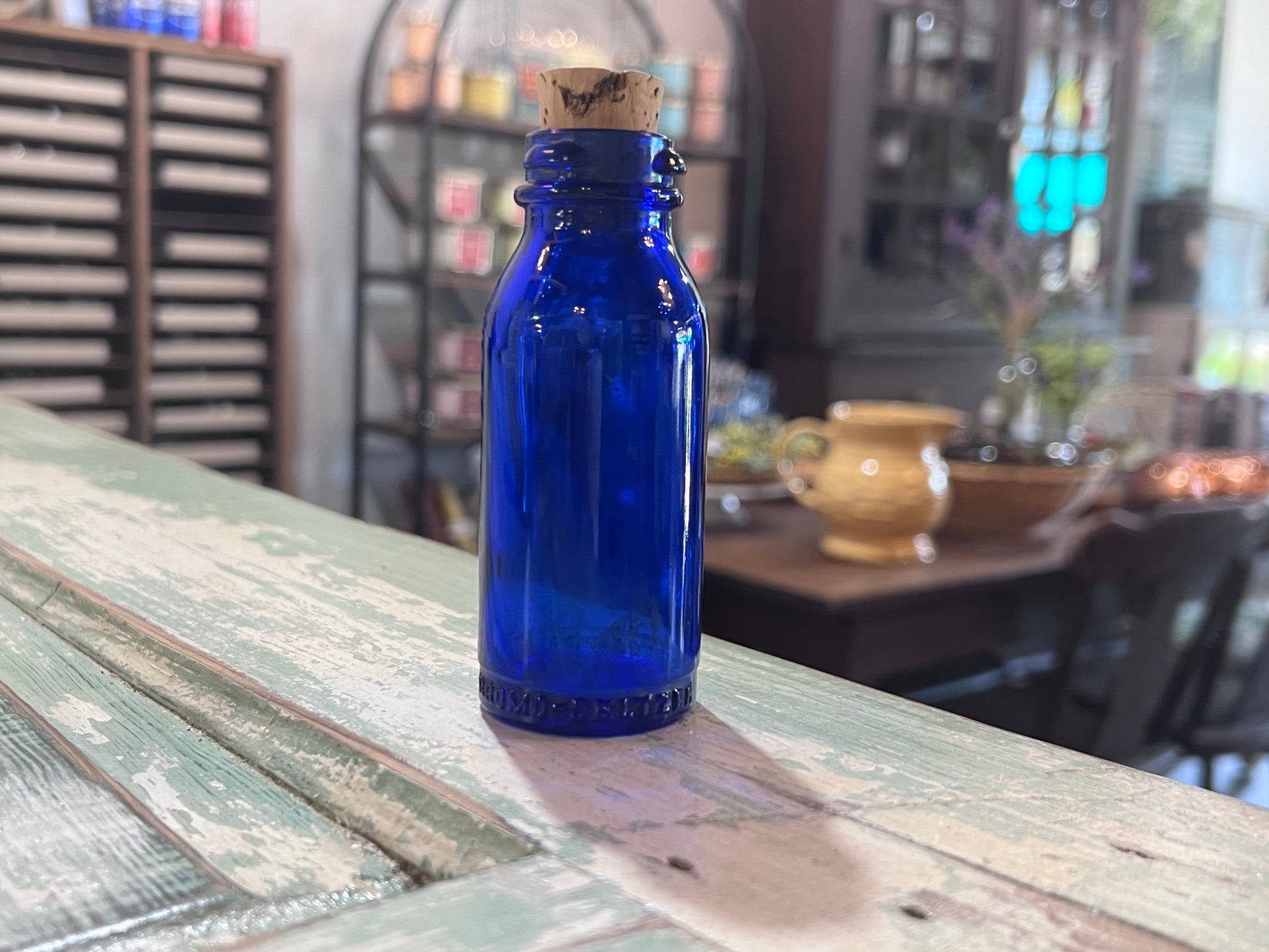 Antique Cobalt Blue Apothecary Poison Bottle