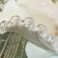Fenton Silver Crest Ruffled Milk Glass Footed Bowl • Vintage Pedestal Dish