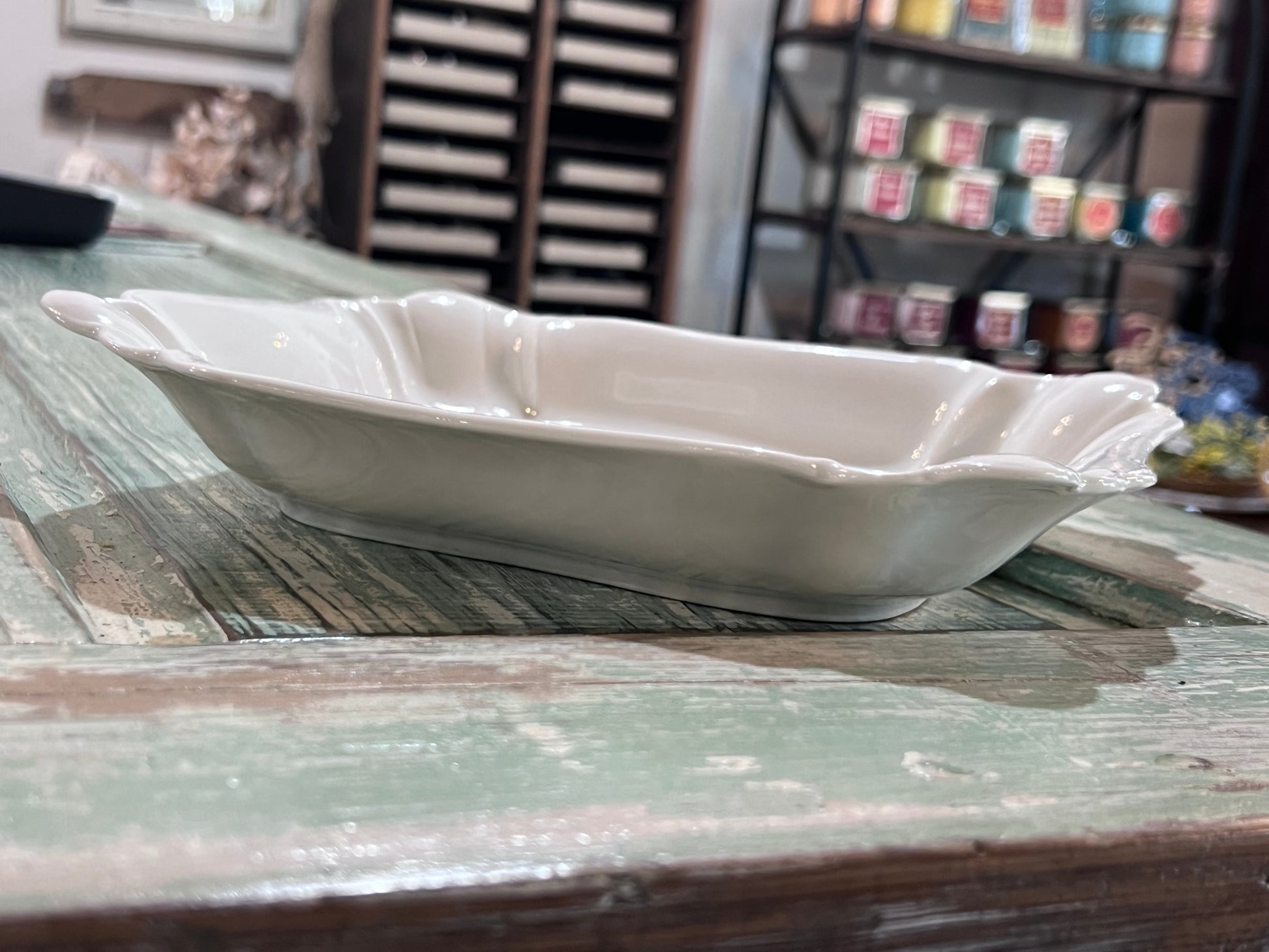 Antique White Ironstone Vegetable Platter