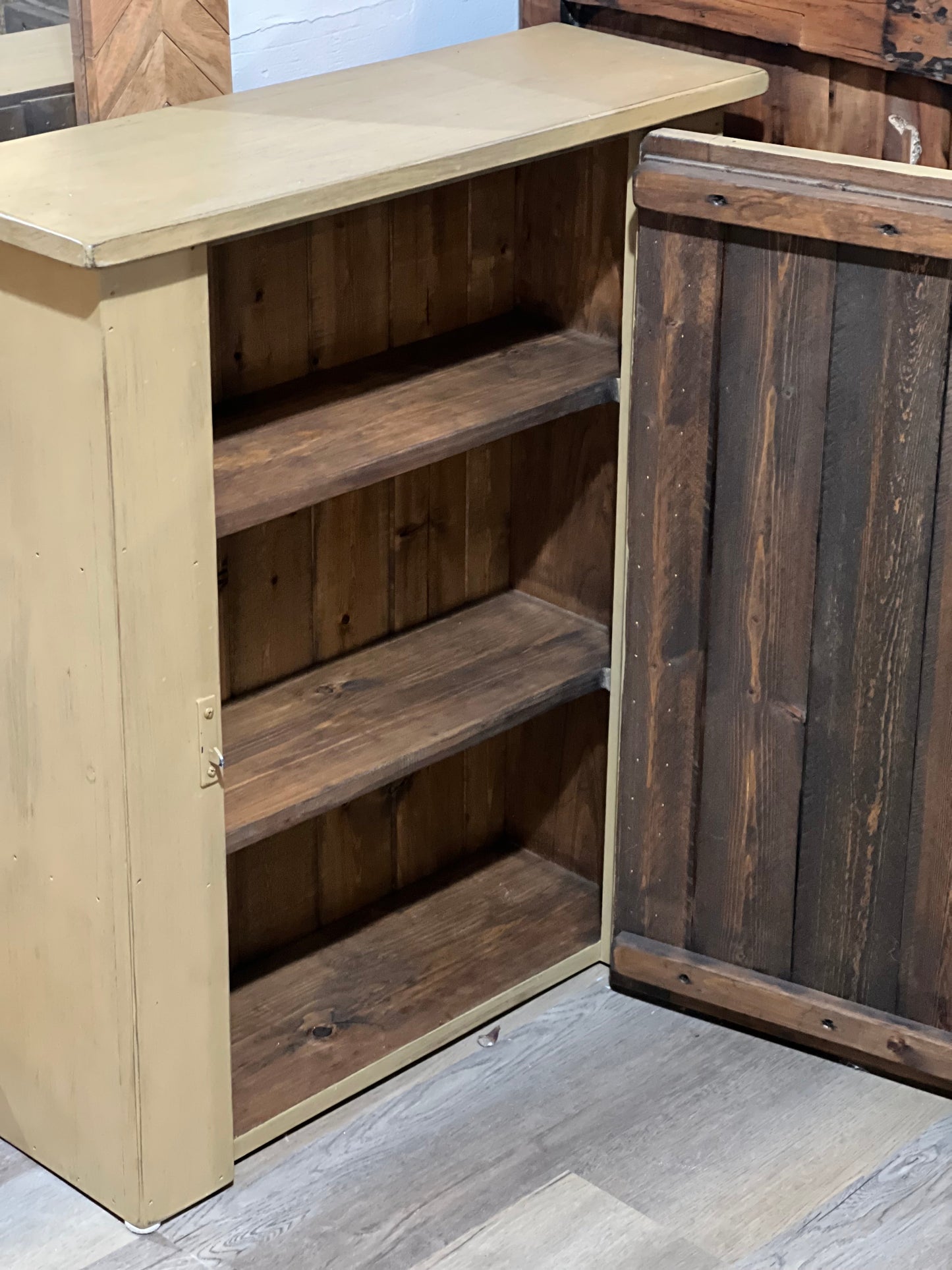 Wooden Brown/Yellow Cupboard