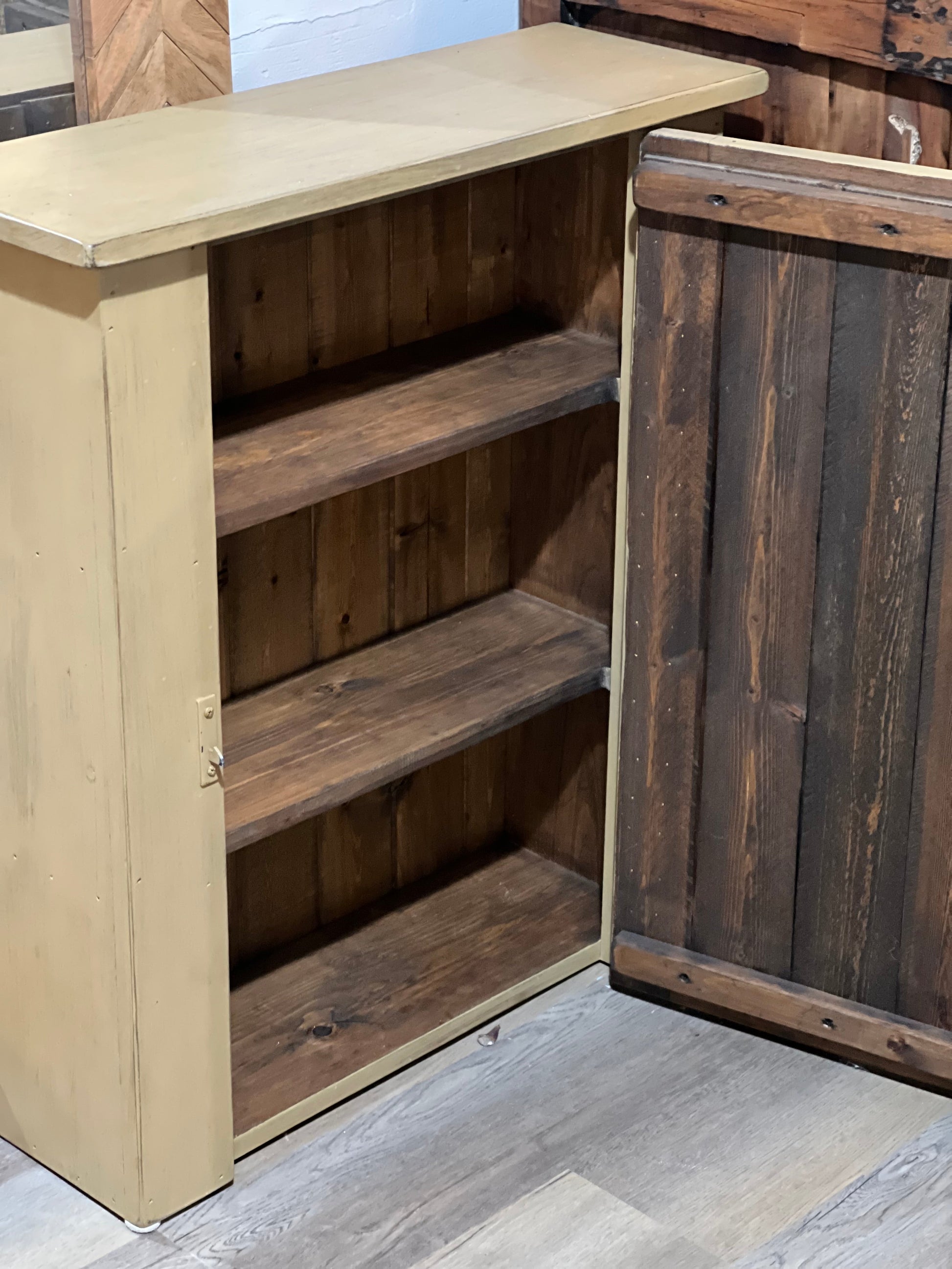 Wooden Brown/Yellow Cupboard