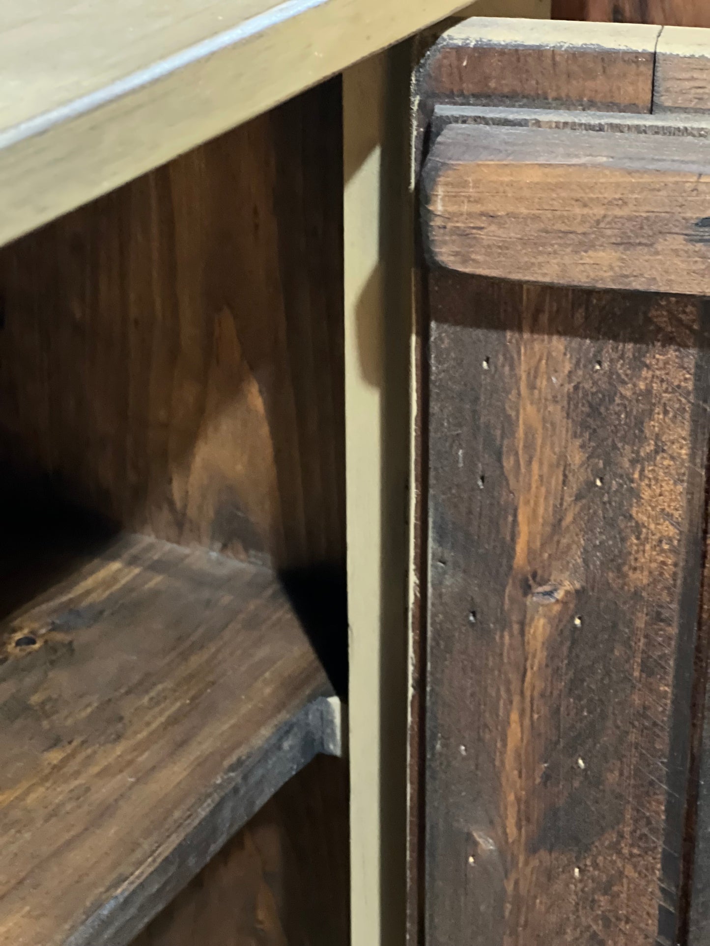 Wooden Brown/Yellow Cupboard