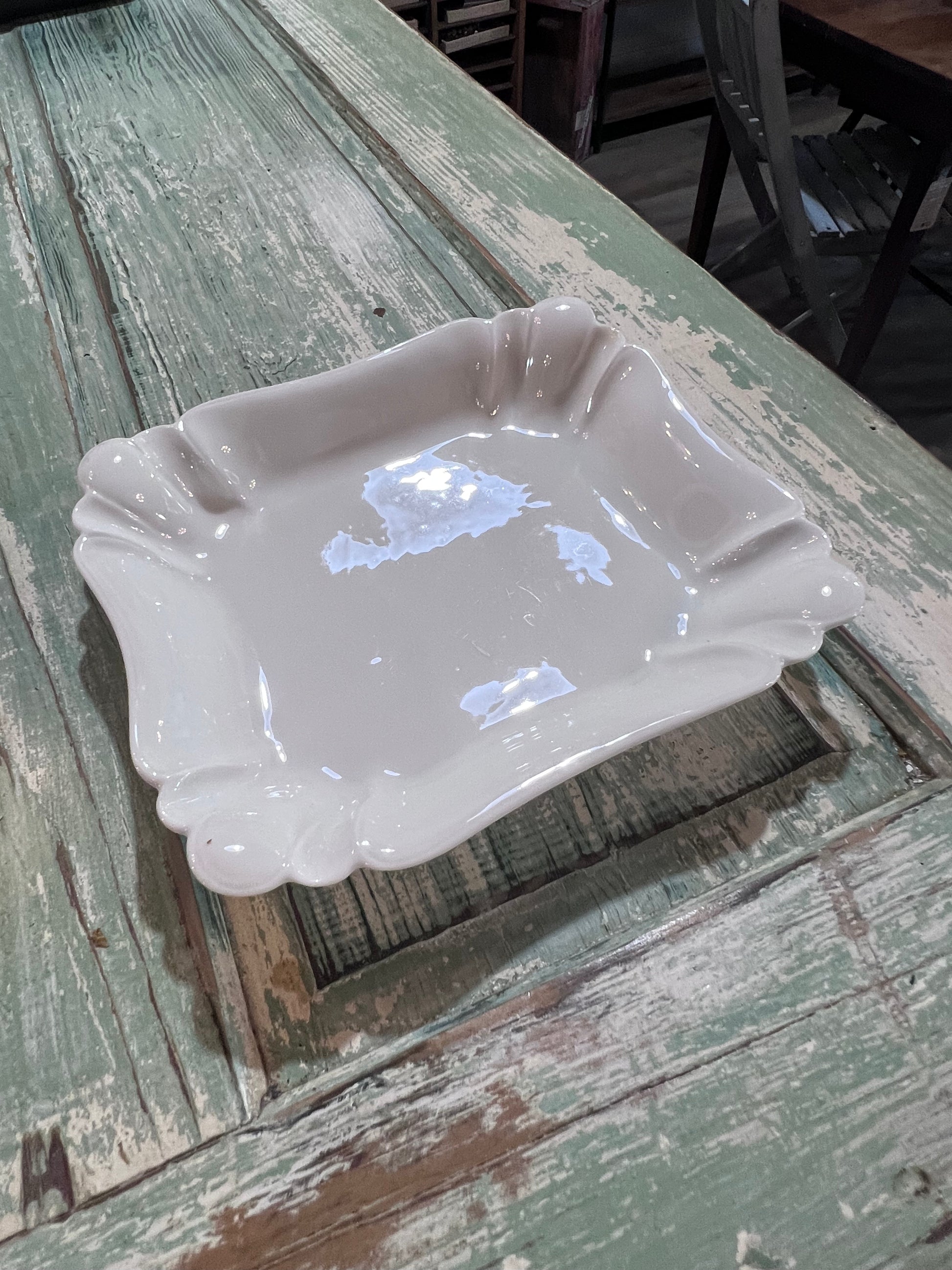 Antique White Ironstone Vegetable Platter
