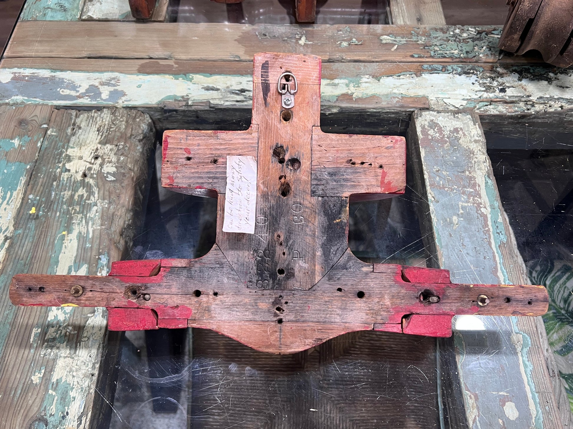 Red Antique Wooden Foundry Mold