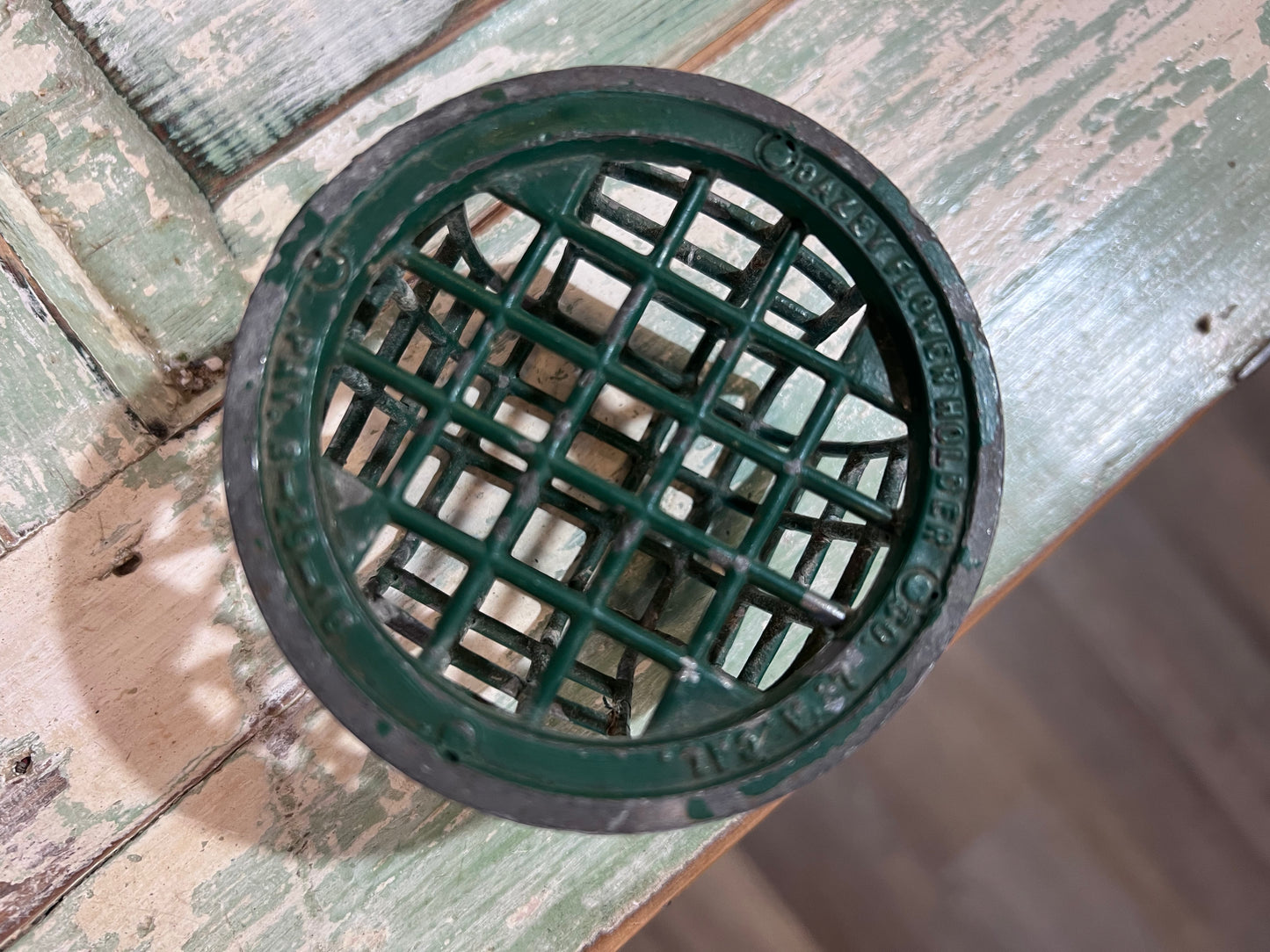 Vintage Dazey Flower Holder Metal Frog Pat.8-29-16 A