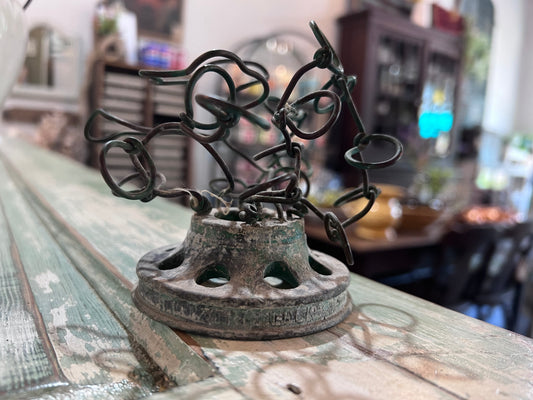 Rare Unique Talavera Crazy Hair Loop Metal Flower Frog