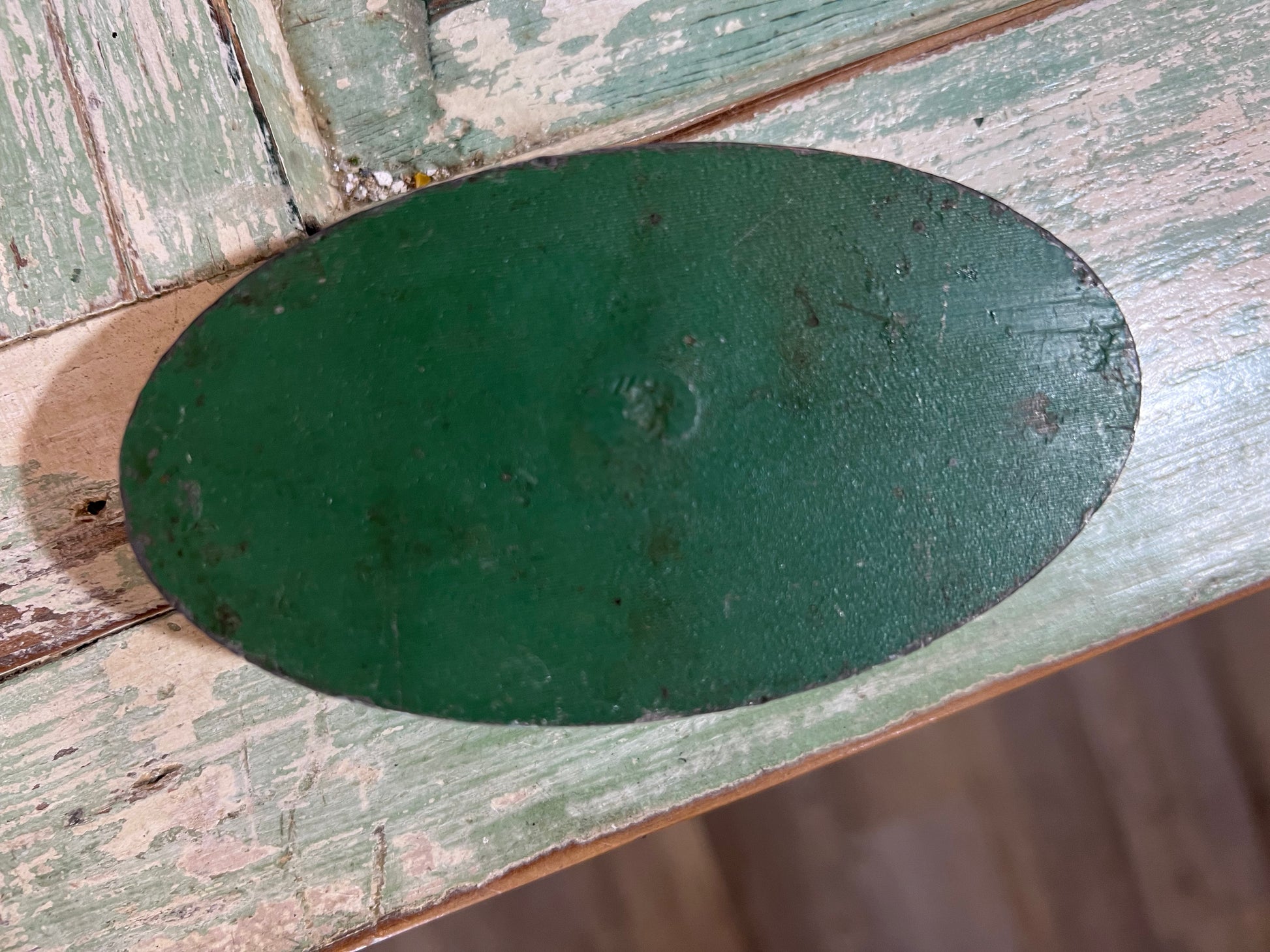 Vintage Cast Iron Pin Pot Flower Frog Oval Shape