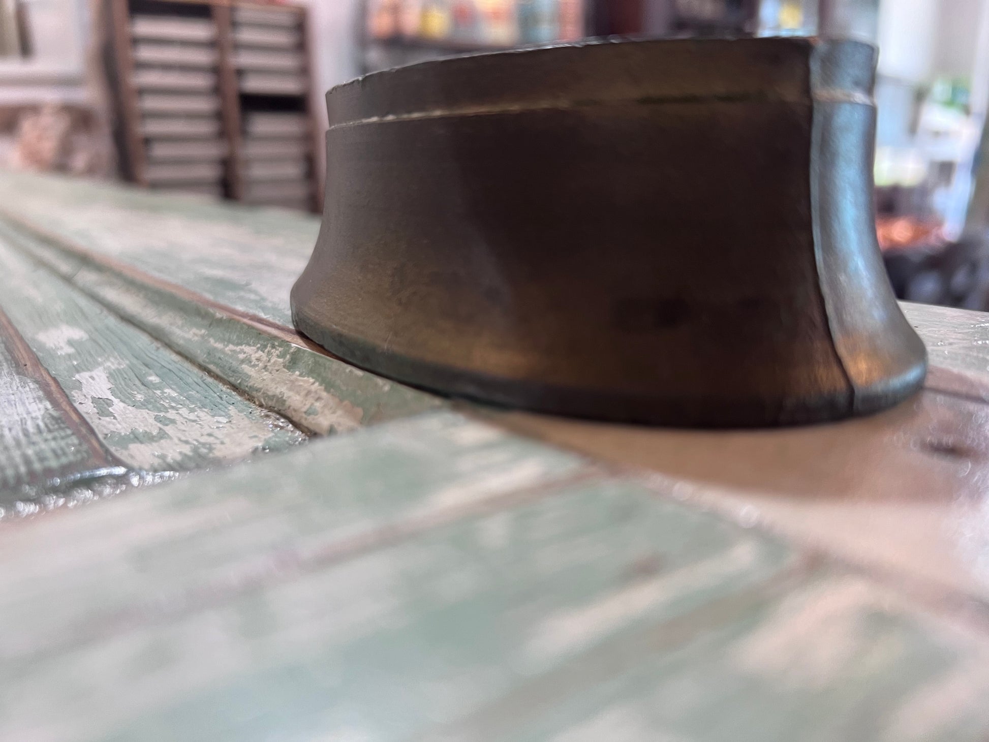 Vintage Cast Iron Pin Pot Flower Frog Oval Shape