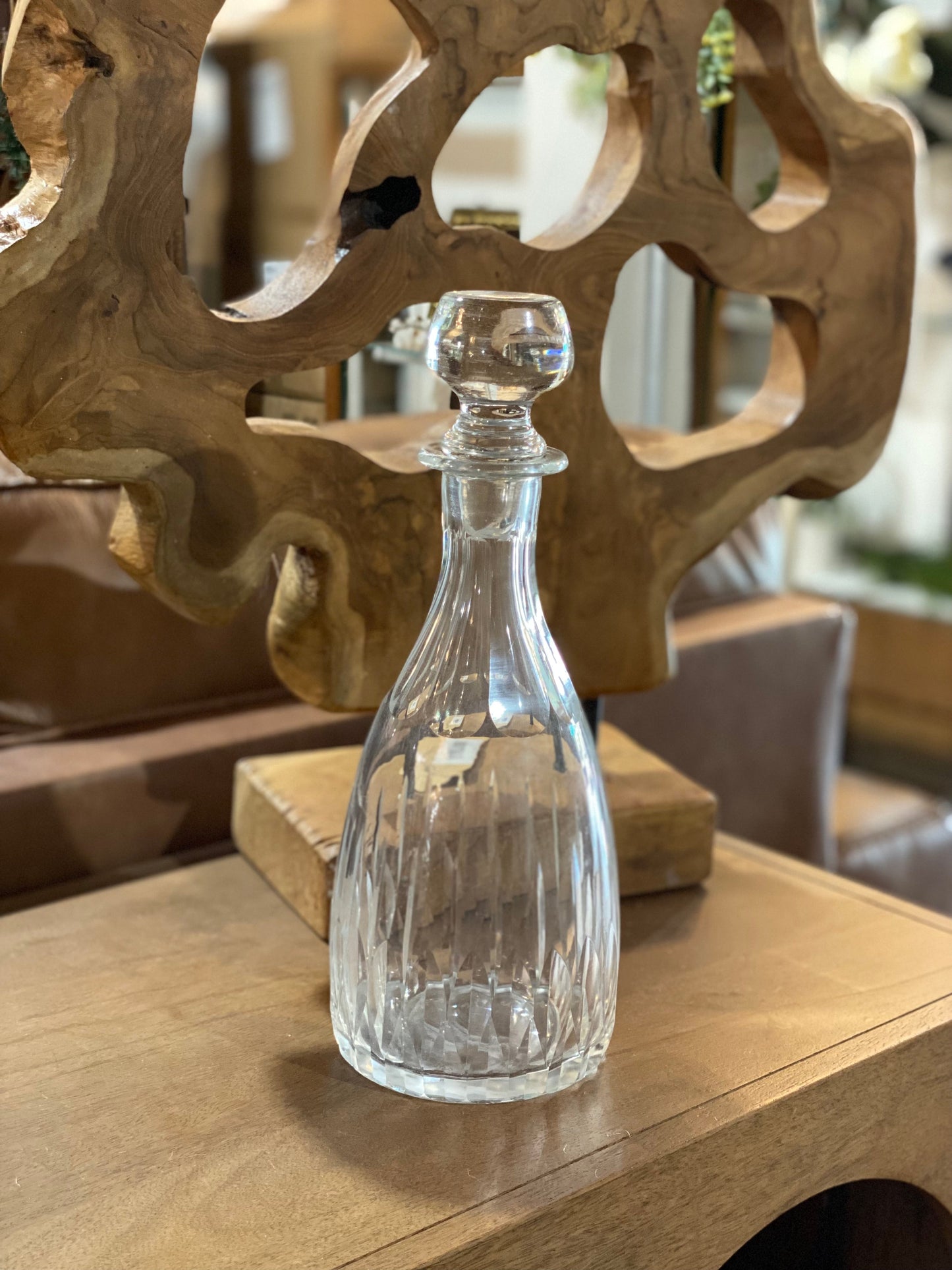 12" Vintage Glass Crystal Cut Decanter