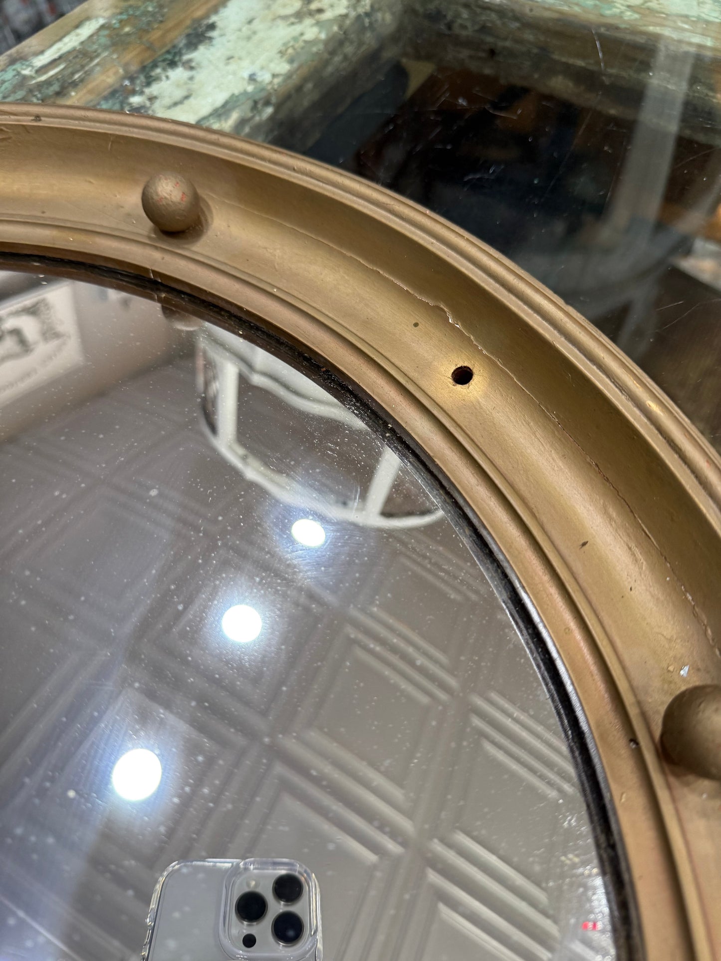 1950s Eagle W/fish Eye Mirror 26x17 Represents 13 Colonies