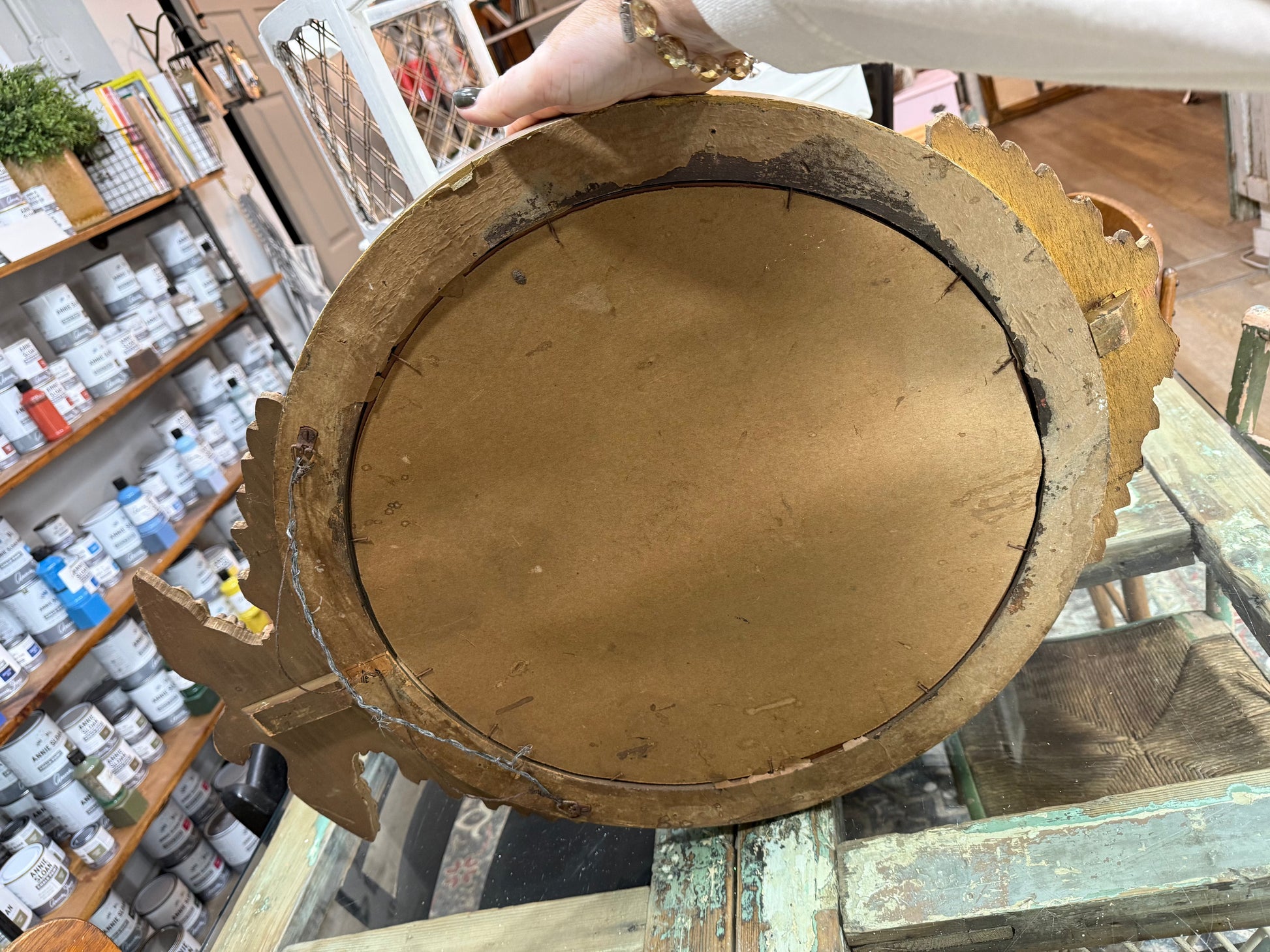 1950s Eagle W/fish Eye Mirror 26x17 Represents 13 Colonies