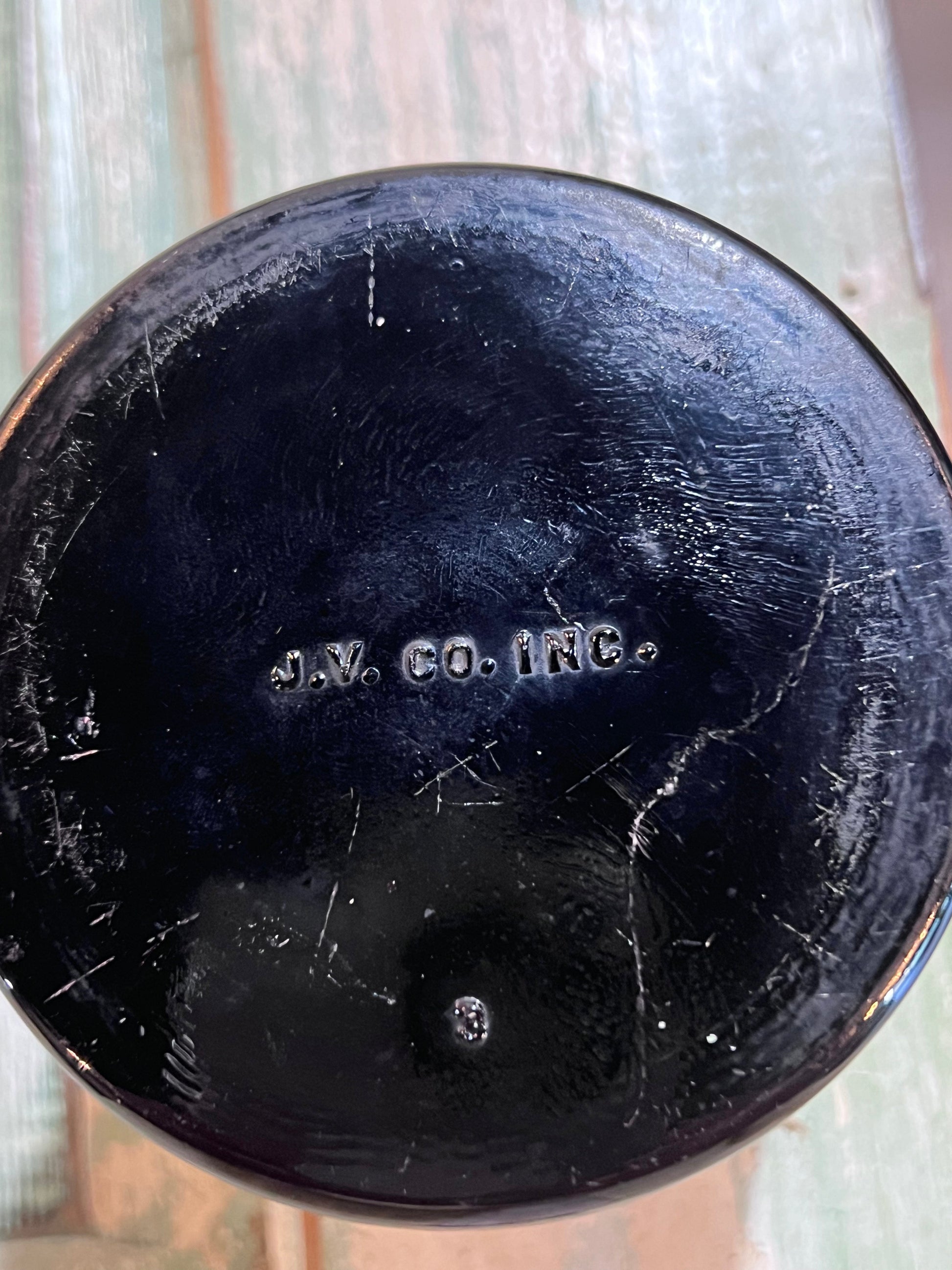 JV Co. Inc Black Amethyst Agate Glass Apothecary Jars Orloff Bergamot