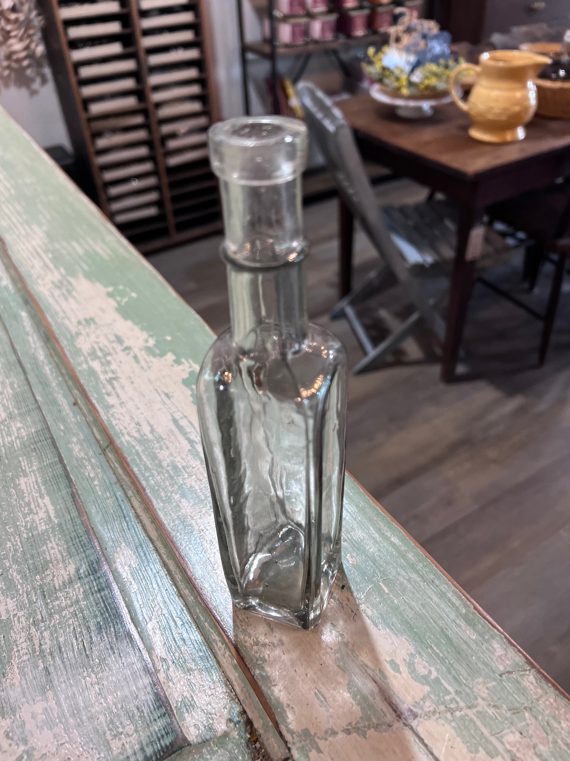 Grey Clear Glass Apothecary Bottle with square Bottom