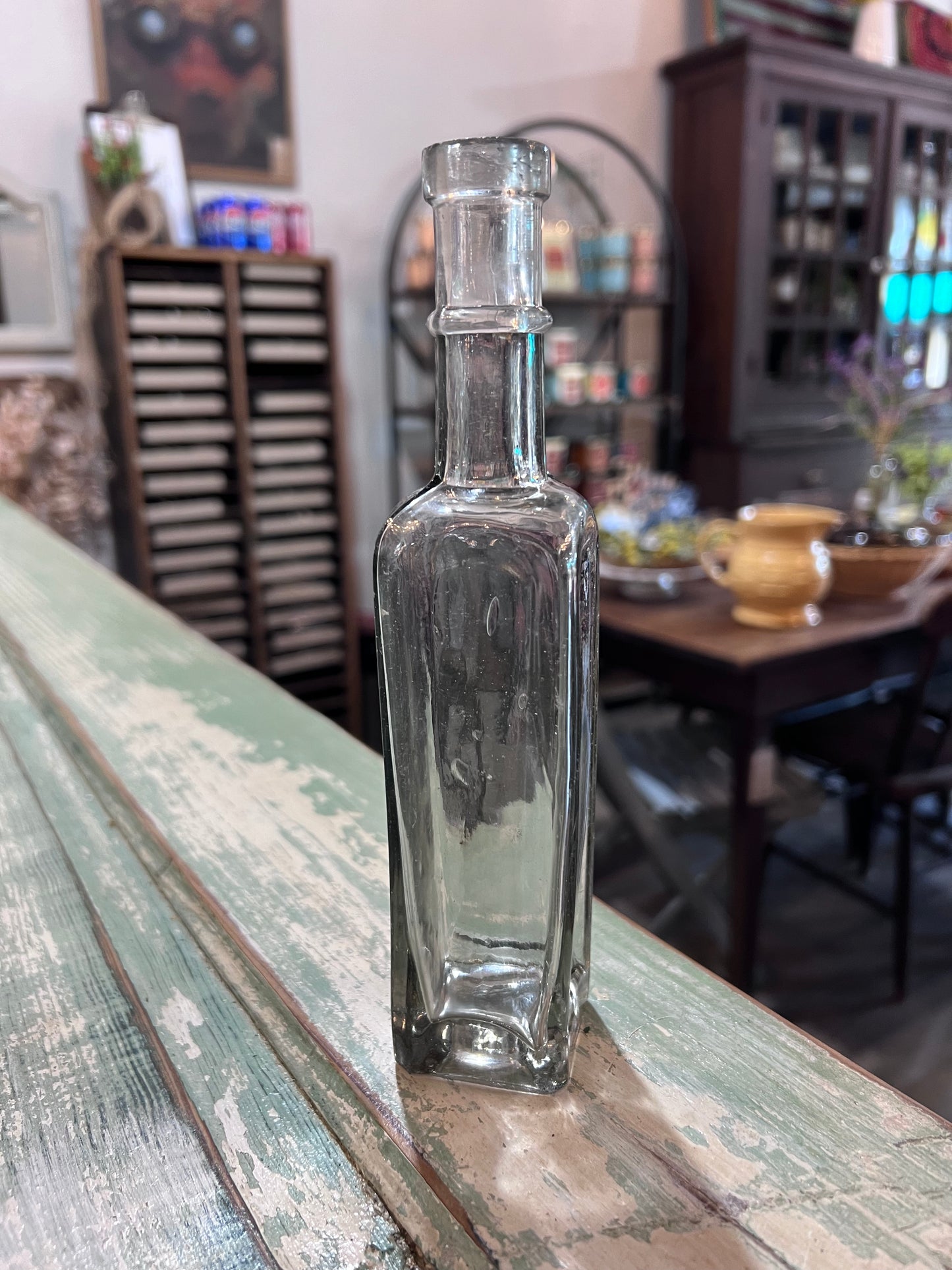 Grey Clear Glass Apothecary Bottle with square Bottom