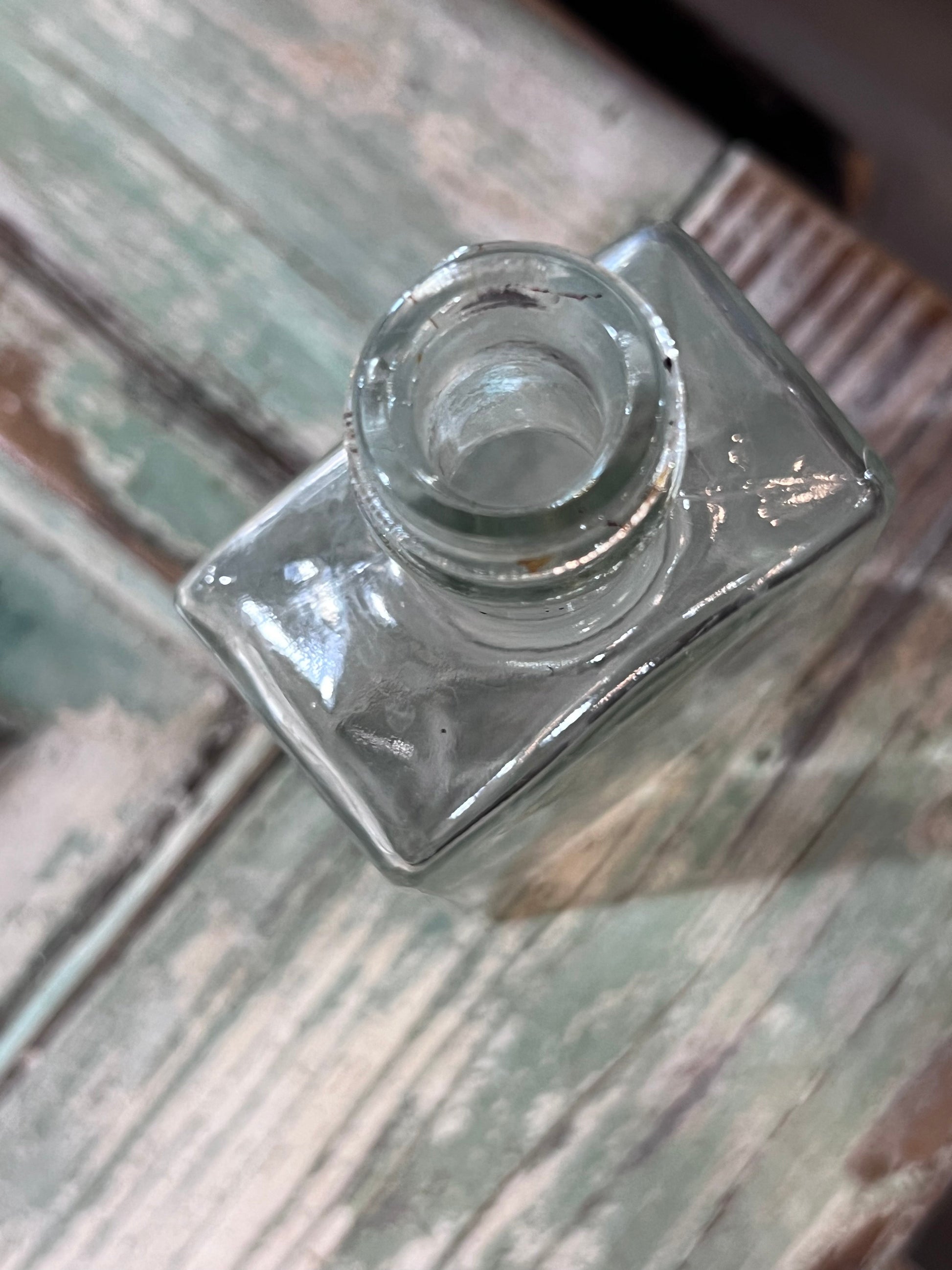 Clear Glass Squared Apothecary Jar