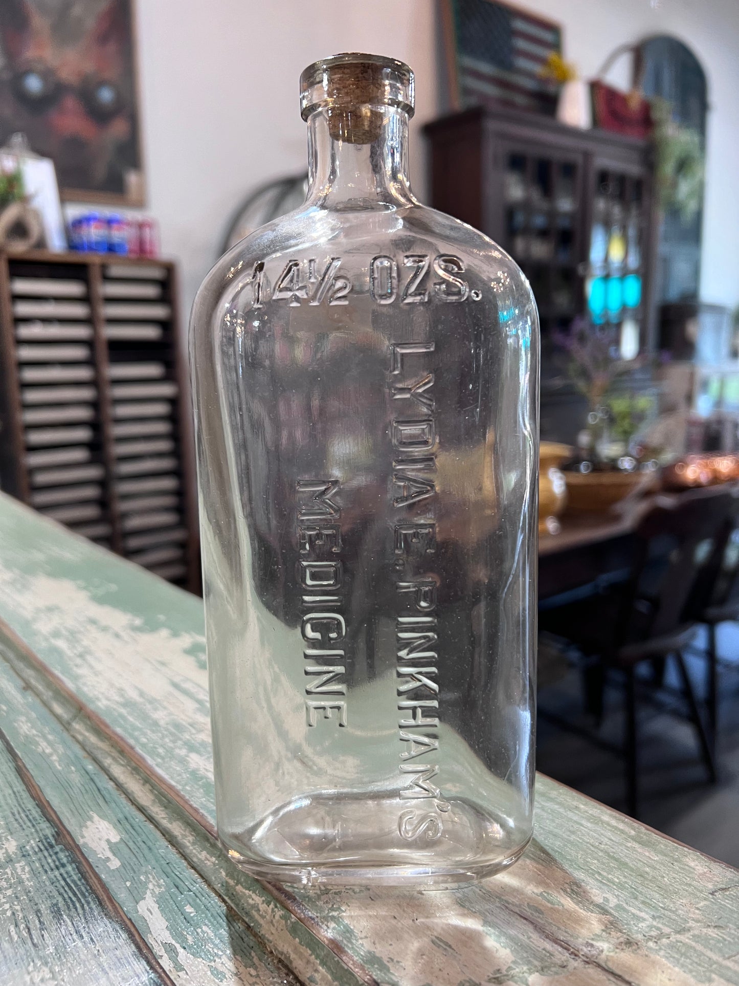 Clear Glass Lydia E Pinkhams Medicine Bottle 14.5oz