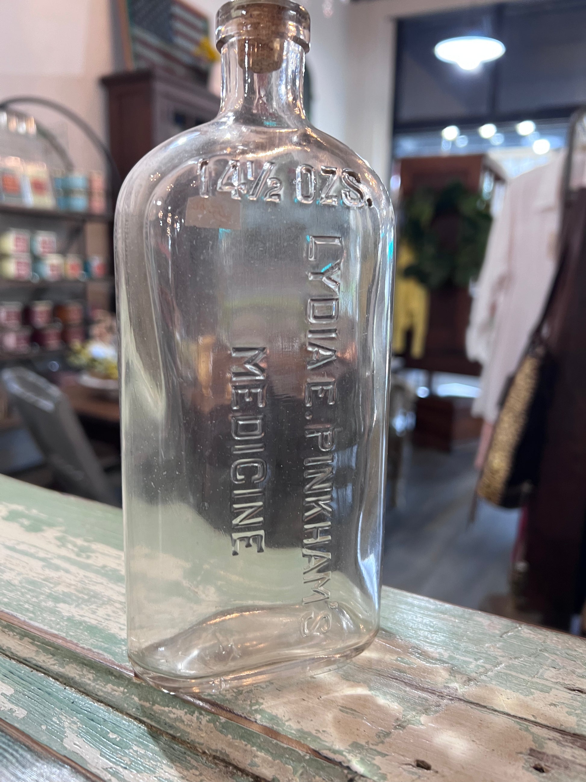 Clear Glass Lydia E Pinkhams Medicine Bottle 14.5oz