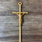 4" Plastic Crucifix Pendant Brown Gold