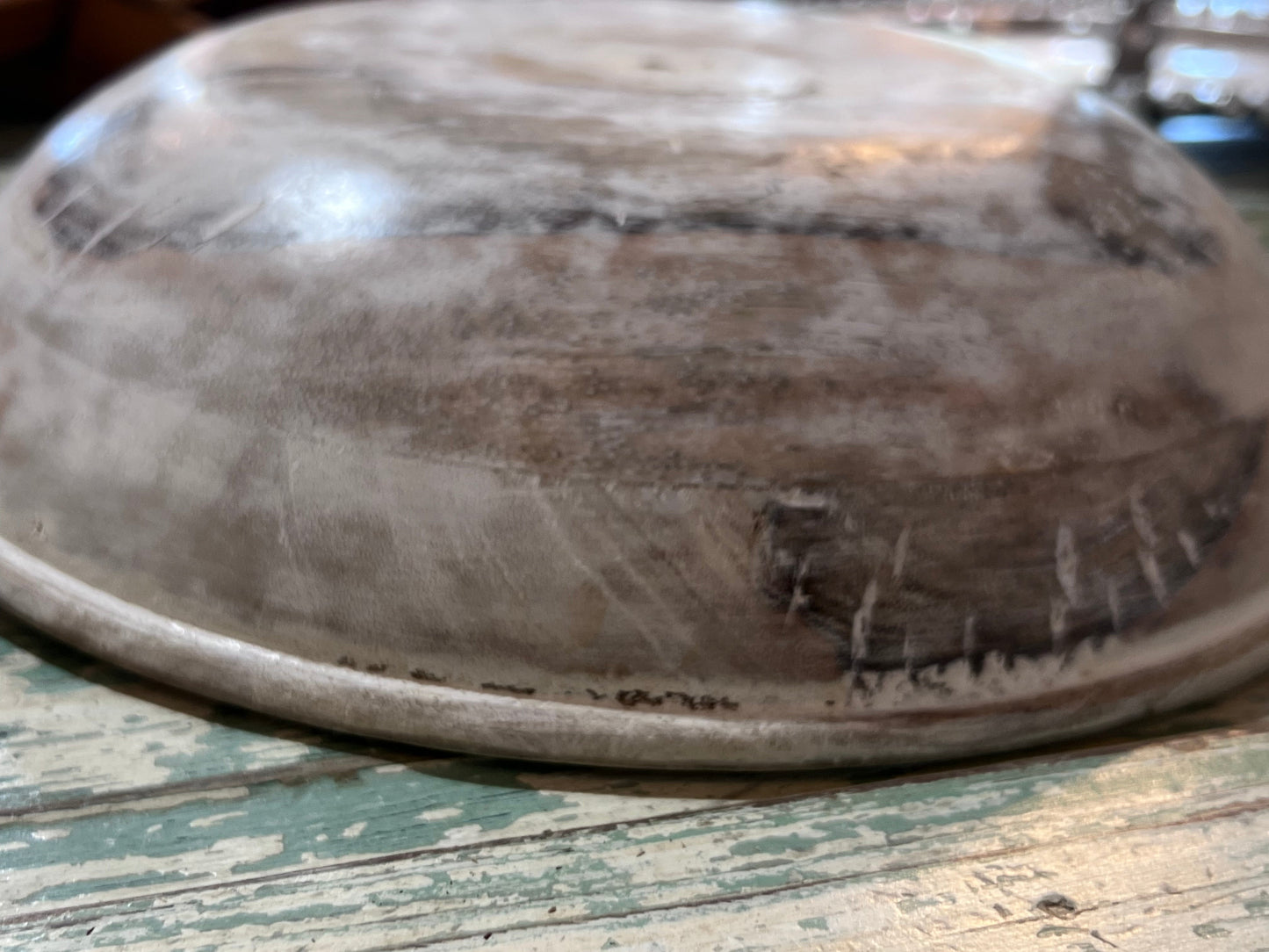 Salvage Wooden Bowl - White Washed