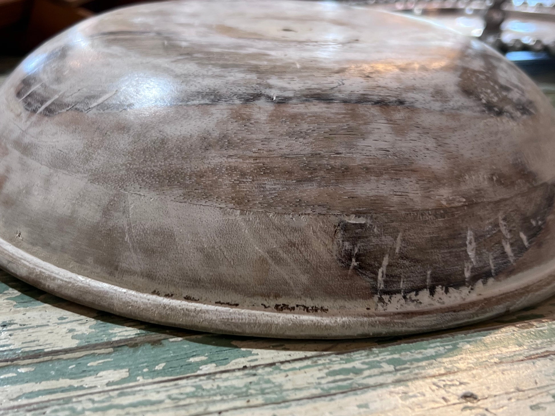 Salvage Wooden Bowl - White Washed