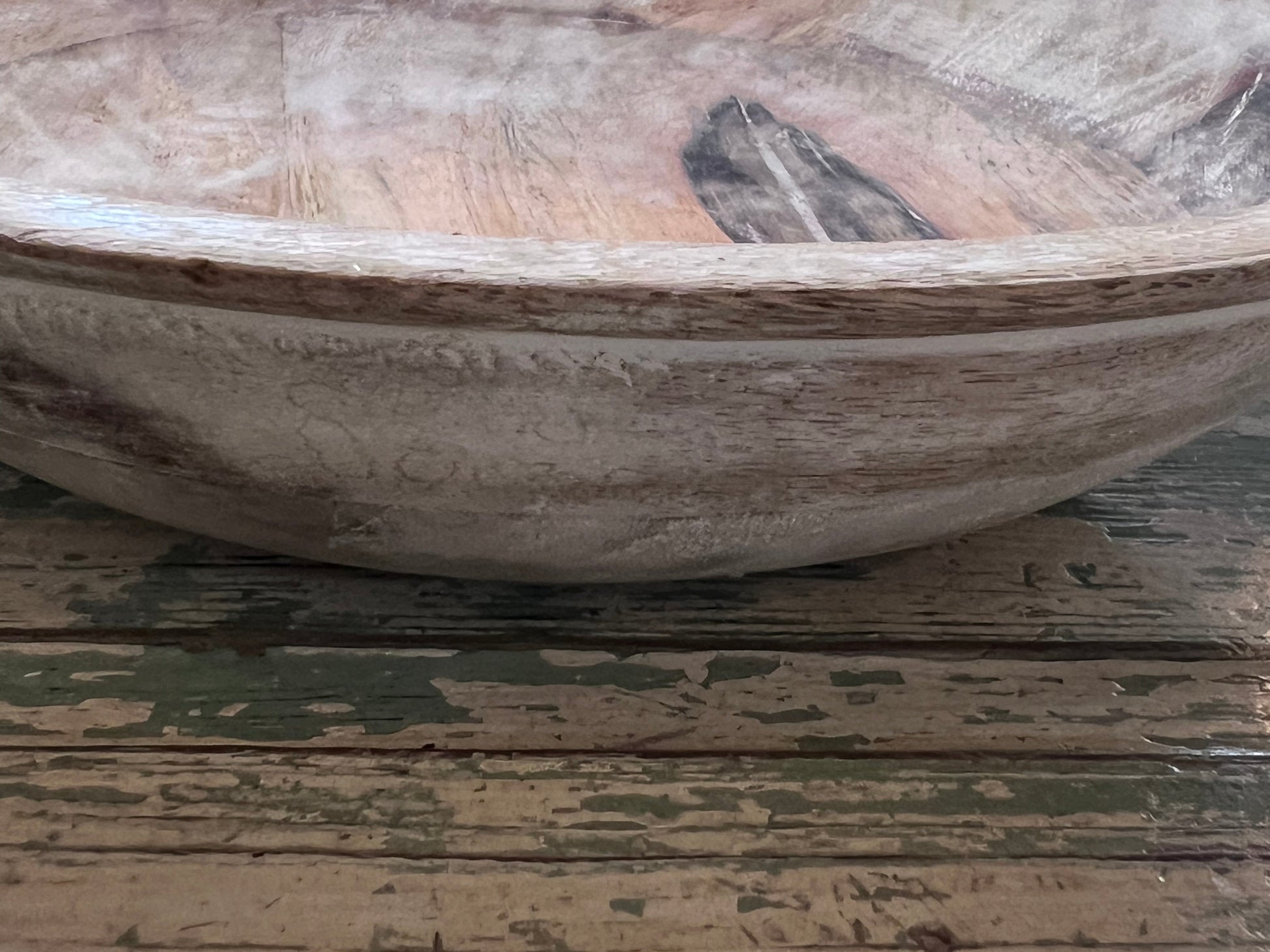 Salvage Wooden Bowl - White Washed