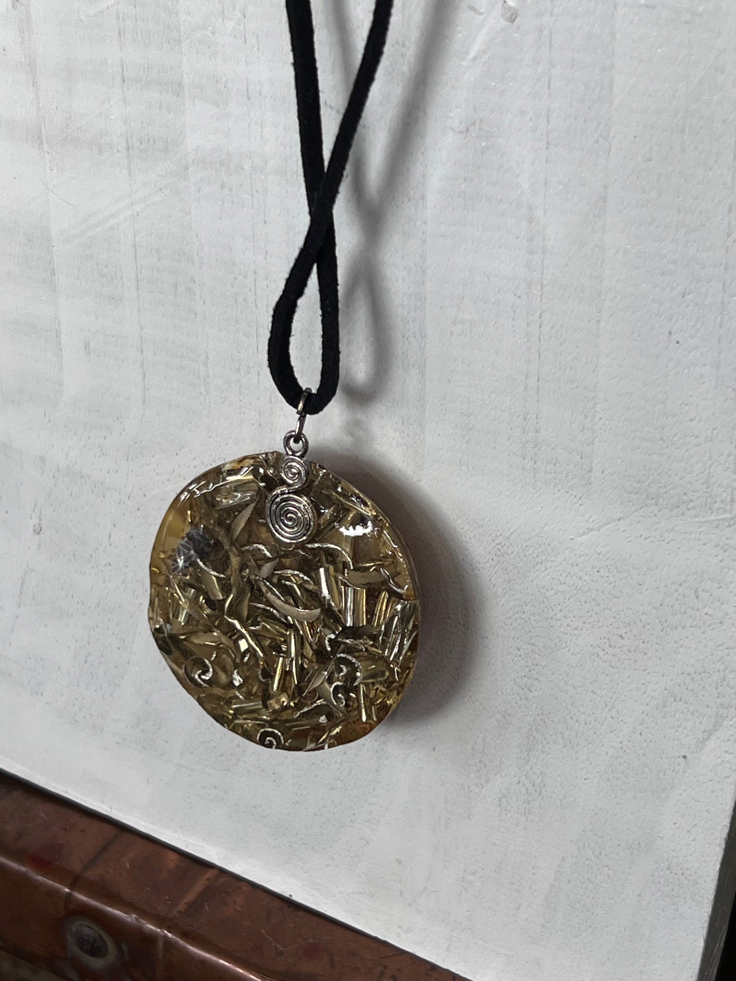 Orgonite Namaste Round Pendant Necklace