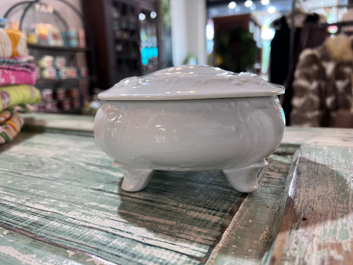 Antique Ironstone Jewelry Dish